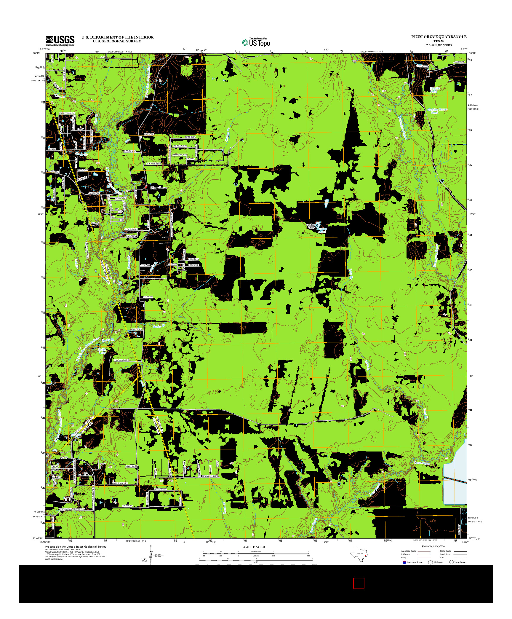 USGS US TOPO 7.5-MINUTE MAP FOR PLUM GROVE, TX 2013