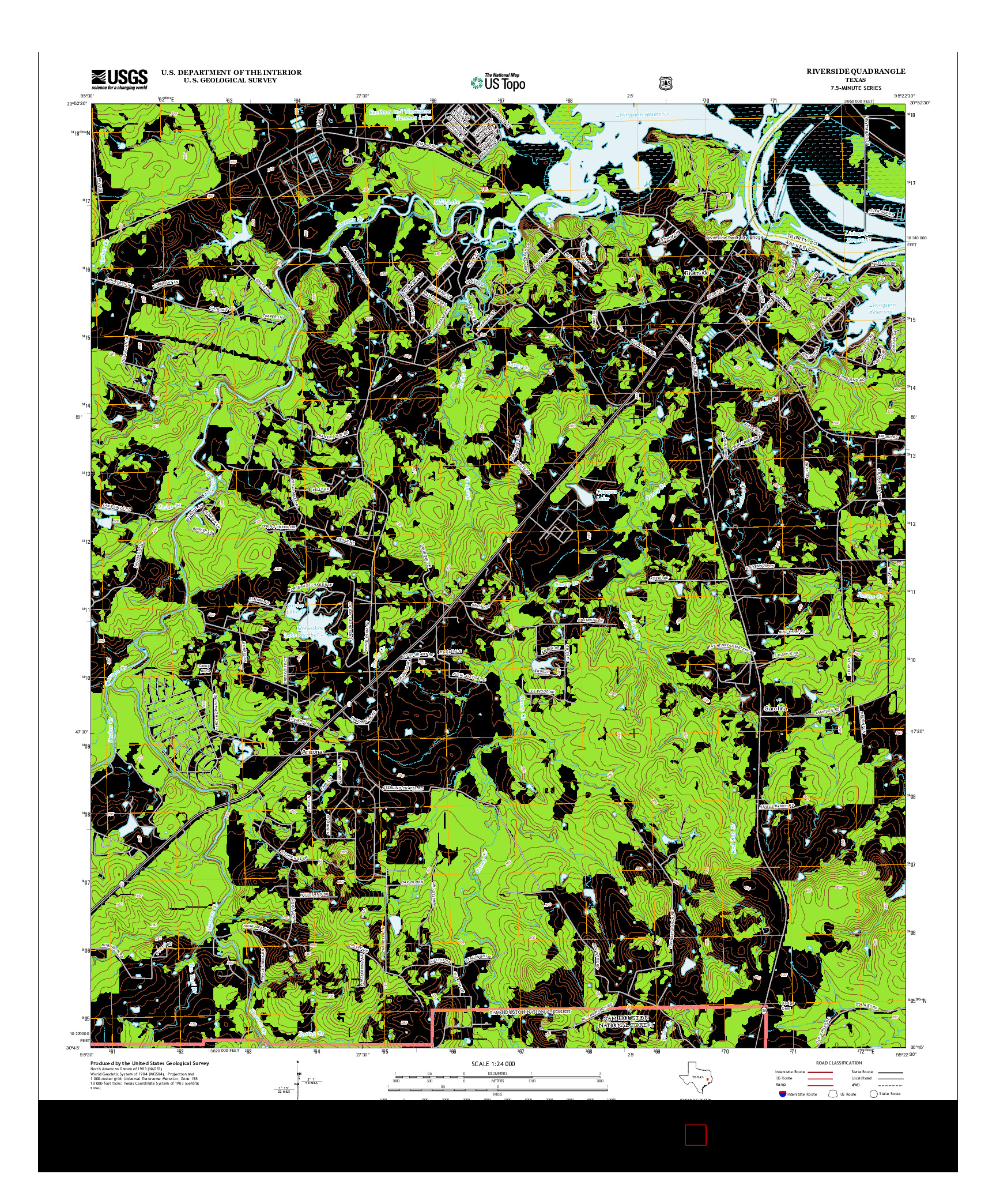 USGS US TOPO 7.5-MINUTE MAP FOR RIVERSIDE, TX 2013