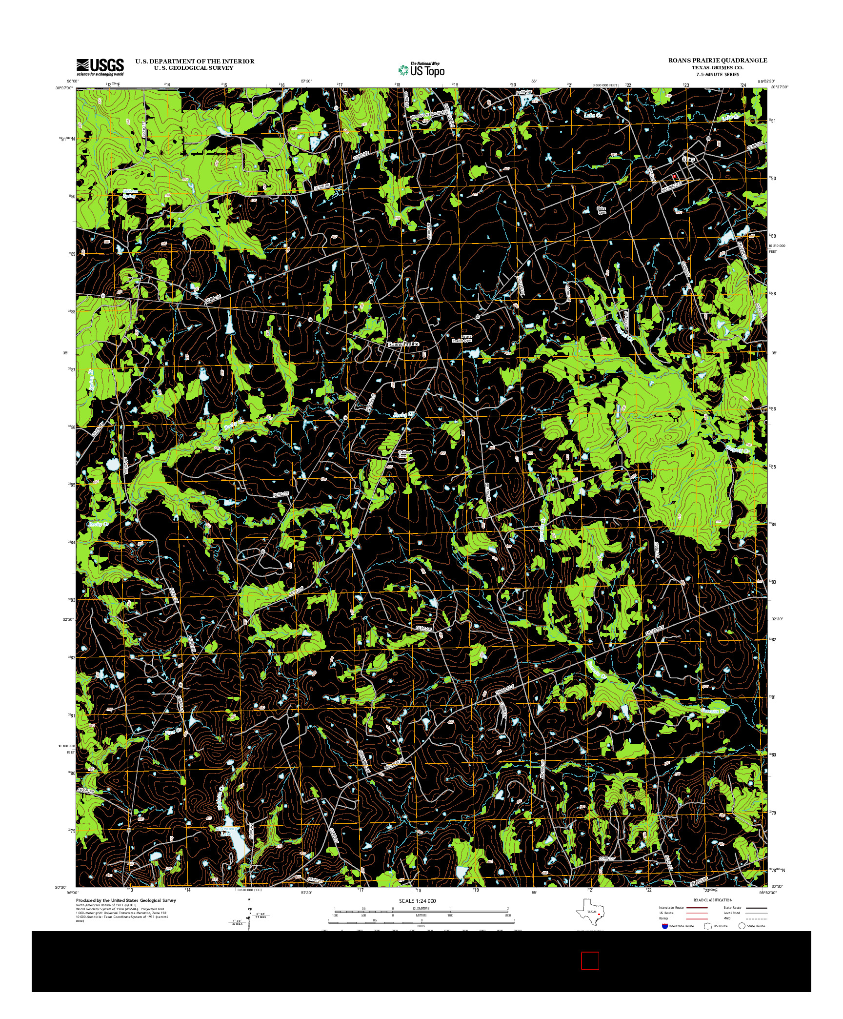 USGS US TOPO 7.5-MINUTE MAP FOR ROANS PRAIRIE, TX 2013