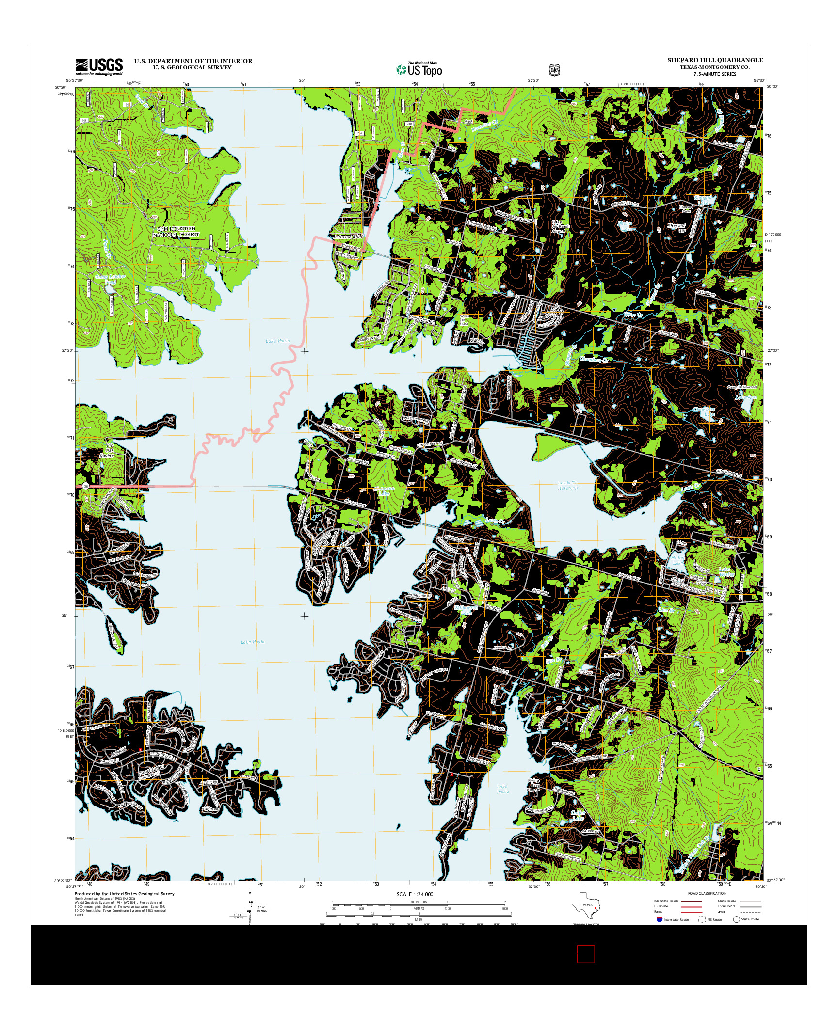 USGS US TOPO 7.5-MINUTE MAP FOR SHEPARD HILL, TX 2013