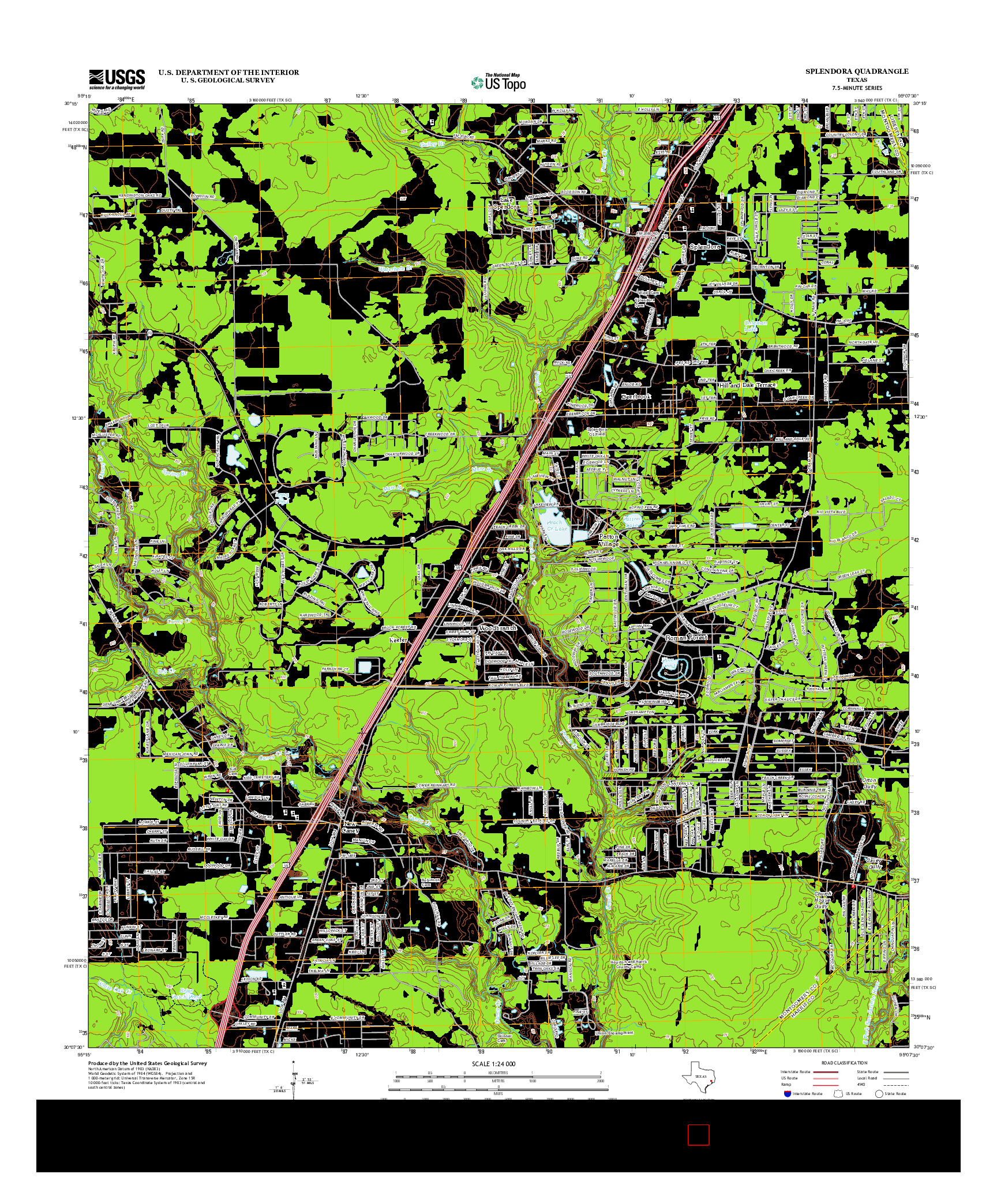 USGS US TOPO 7.5-MINUTE MAP FOR SPLENDORA, TX 2013