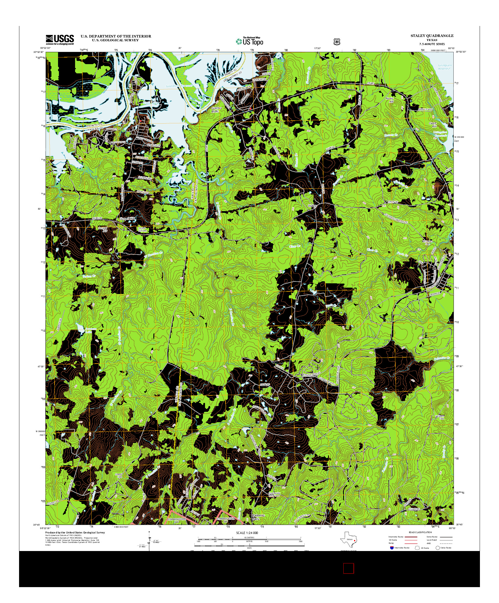 USGS US TOPO 7.5-MINUTE MAP FOR STALEY, TX 2013