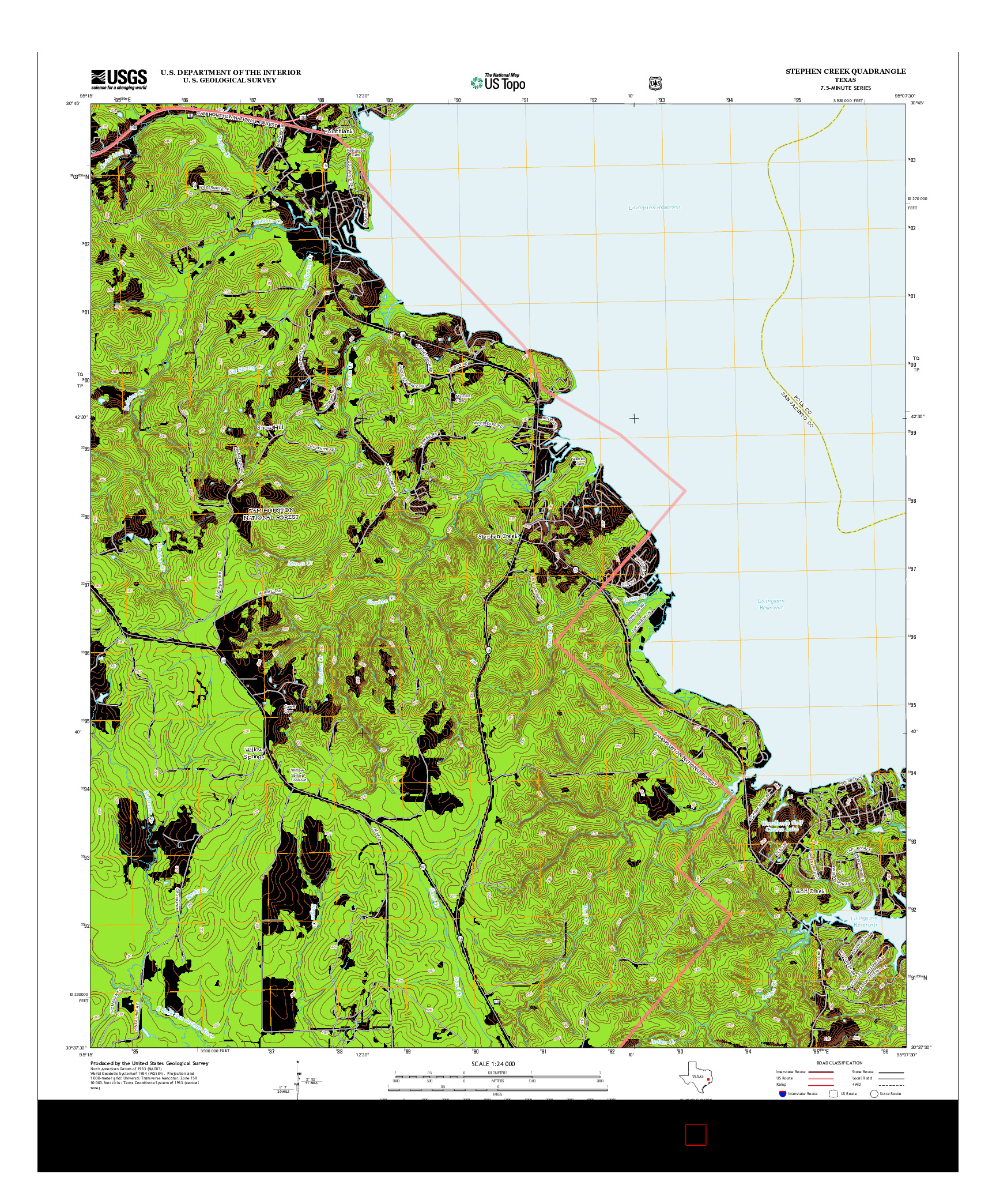 USGS US TOPO 7.5-MINUTE MAP FOR STEPHEN CREEK, TX 2013