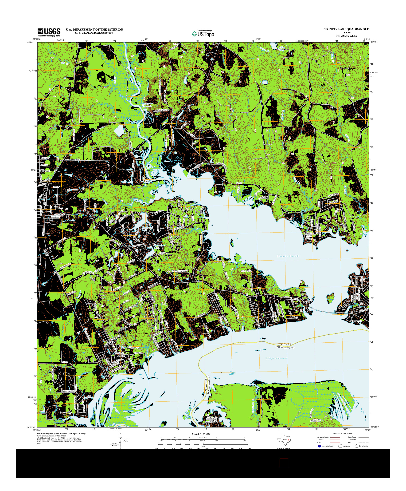 USGS US TOPO 7.5-MINUTE MAP FOR TRINITY EAST, TX 2013