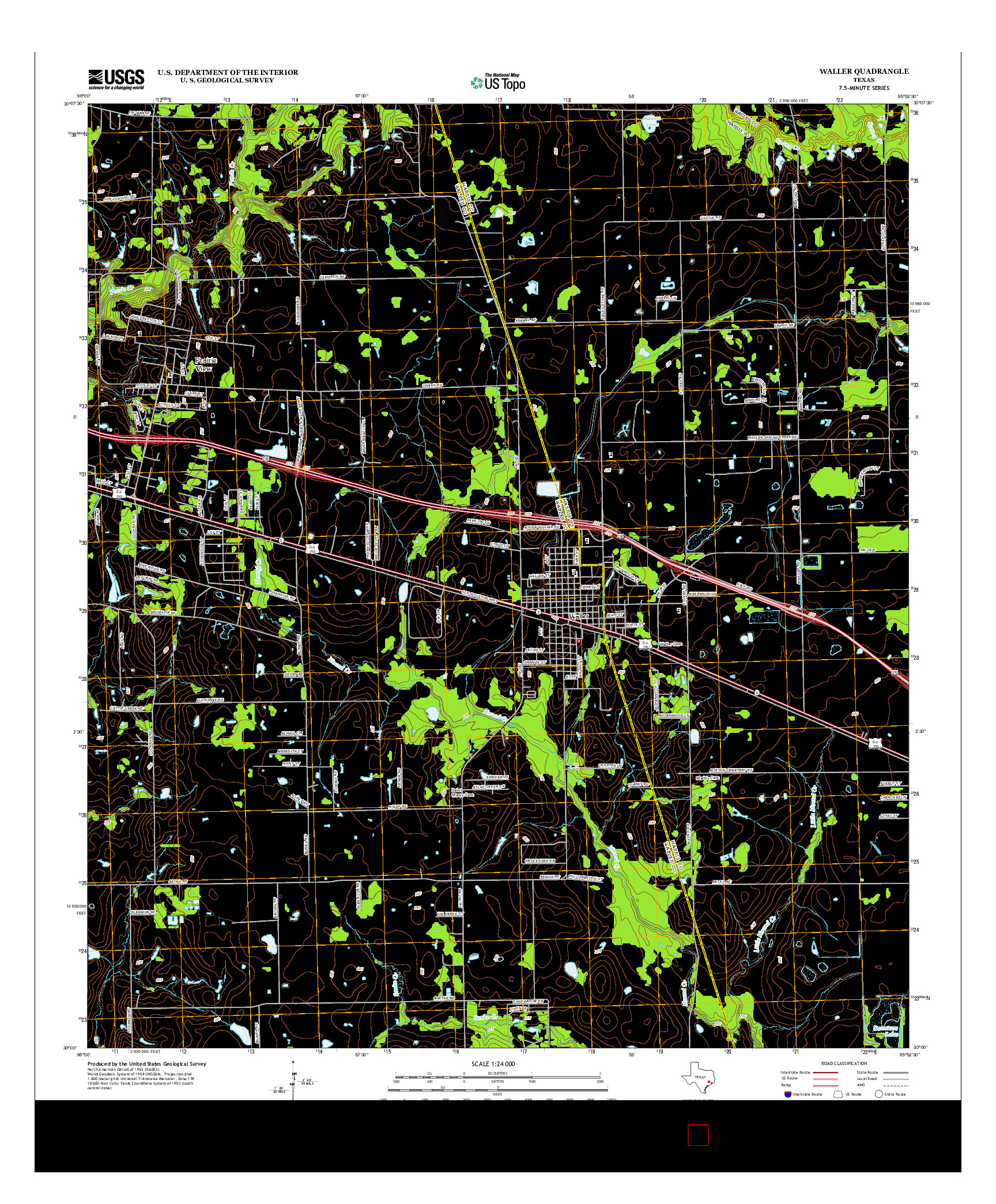 USGS US TOPO 7.5-MINUTE MAP FOR WALLER, TX 2013