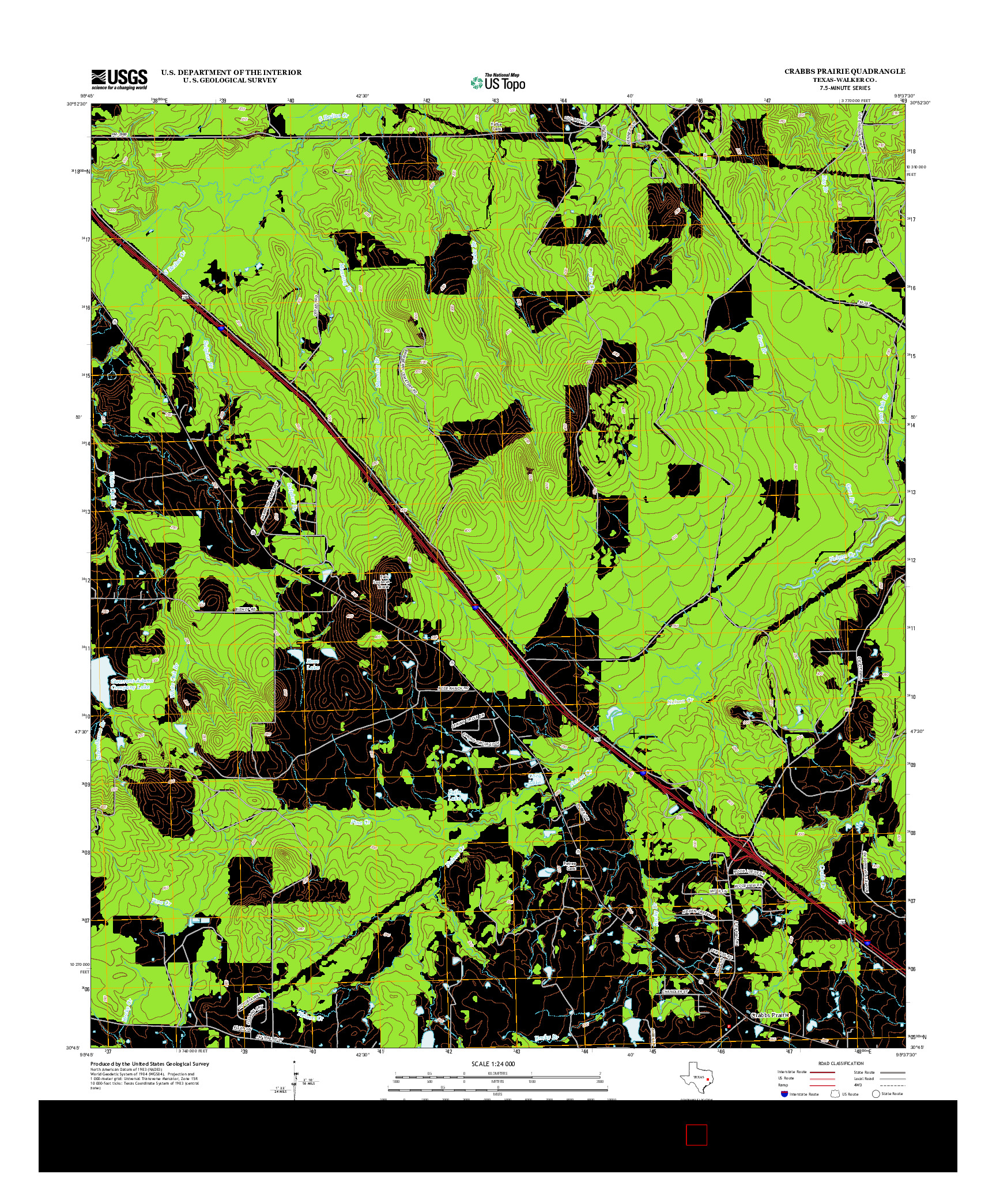 USGS US TOPO 7.5-MINUTE MAP FOR CRABBS PRAIRIE, TX 2013