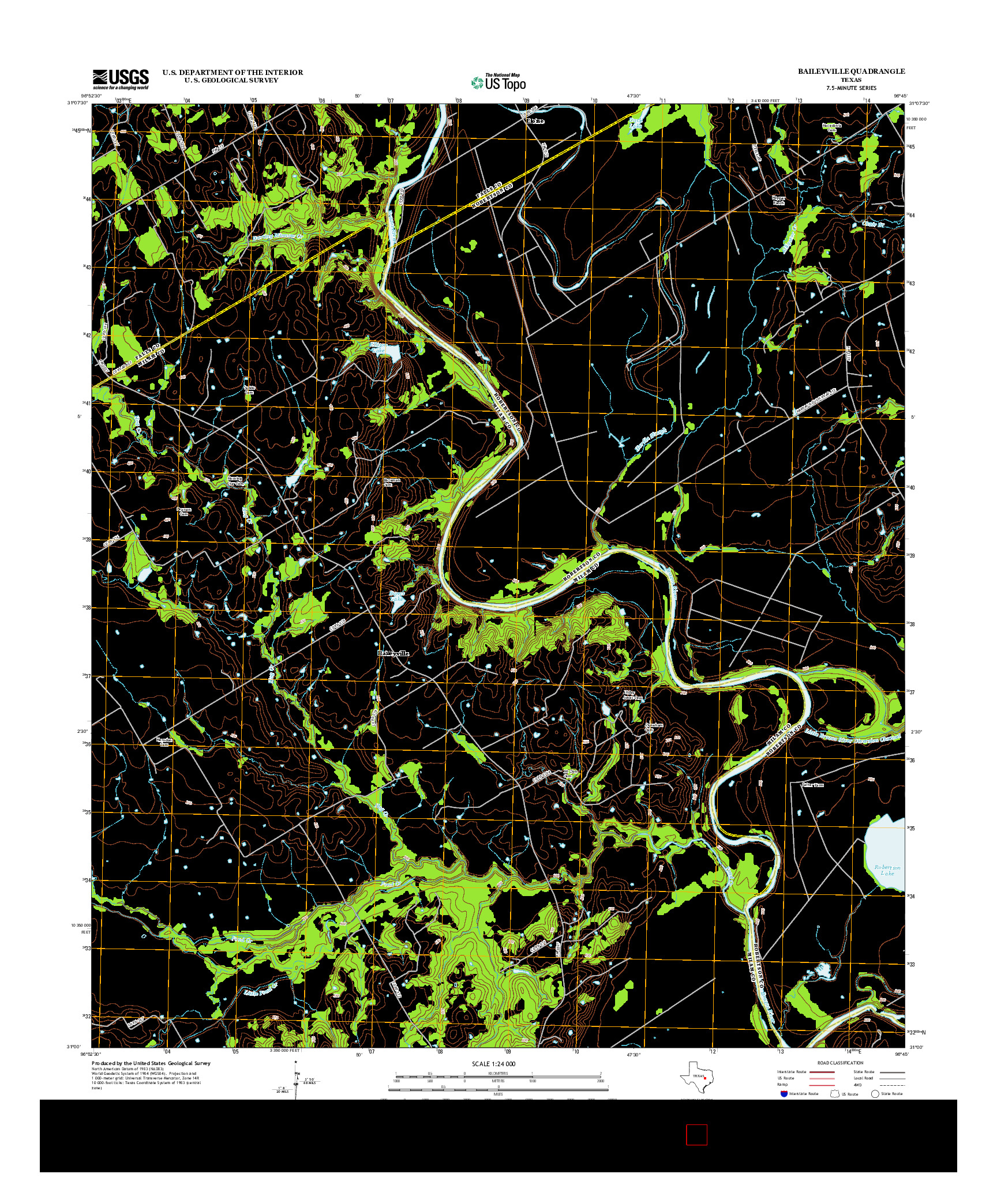 USGS US TOPO 7.5-MINUTE MAP FOR BAILEYVILLE, TX 2013