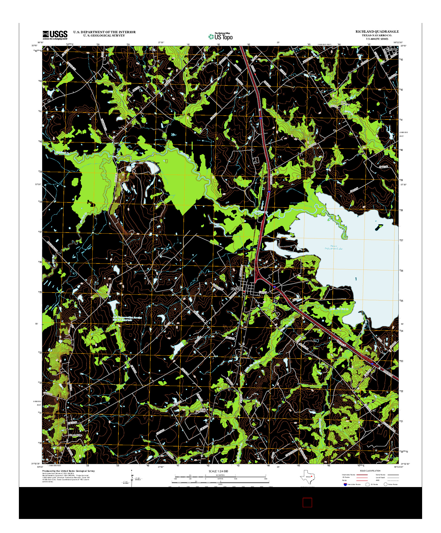 USGS US TOPO 7.5-MINUTE MAP FOR RICHLAND, TX 2013