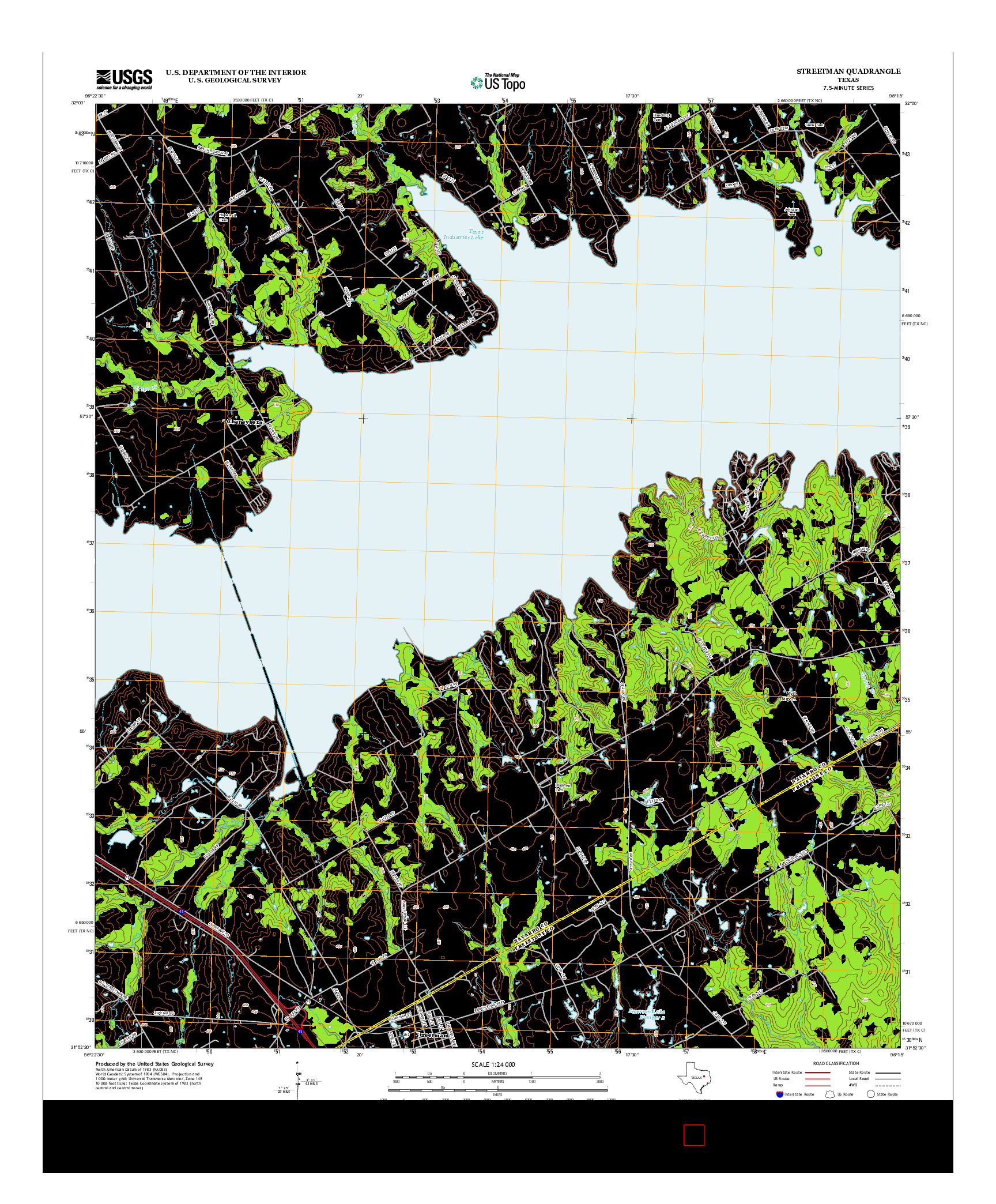 USGS US TOPO 7.5-MINUTE MAP FOR STREETMAN, TX 2013