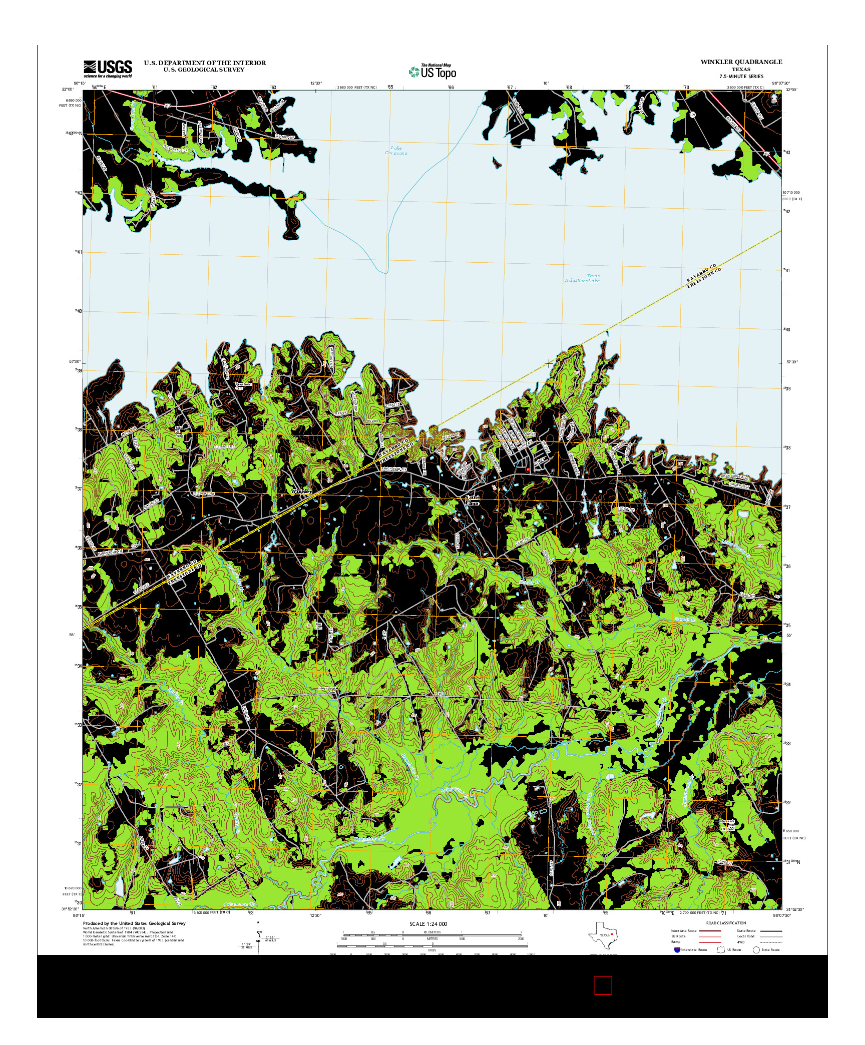 USGS US TOPO 7.5-MINUTE MAP FOR WINKLER, TX 2013