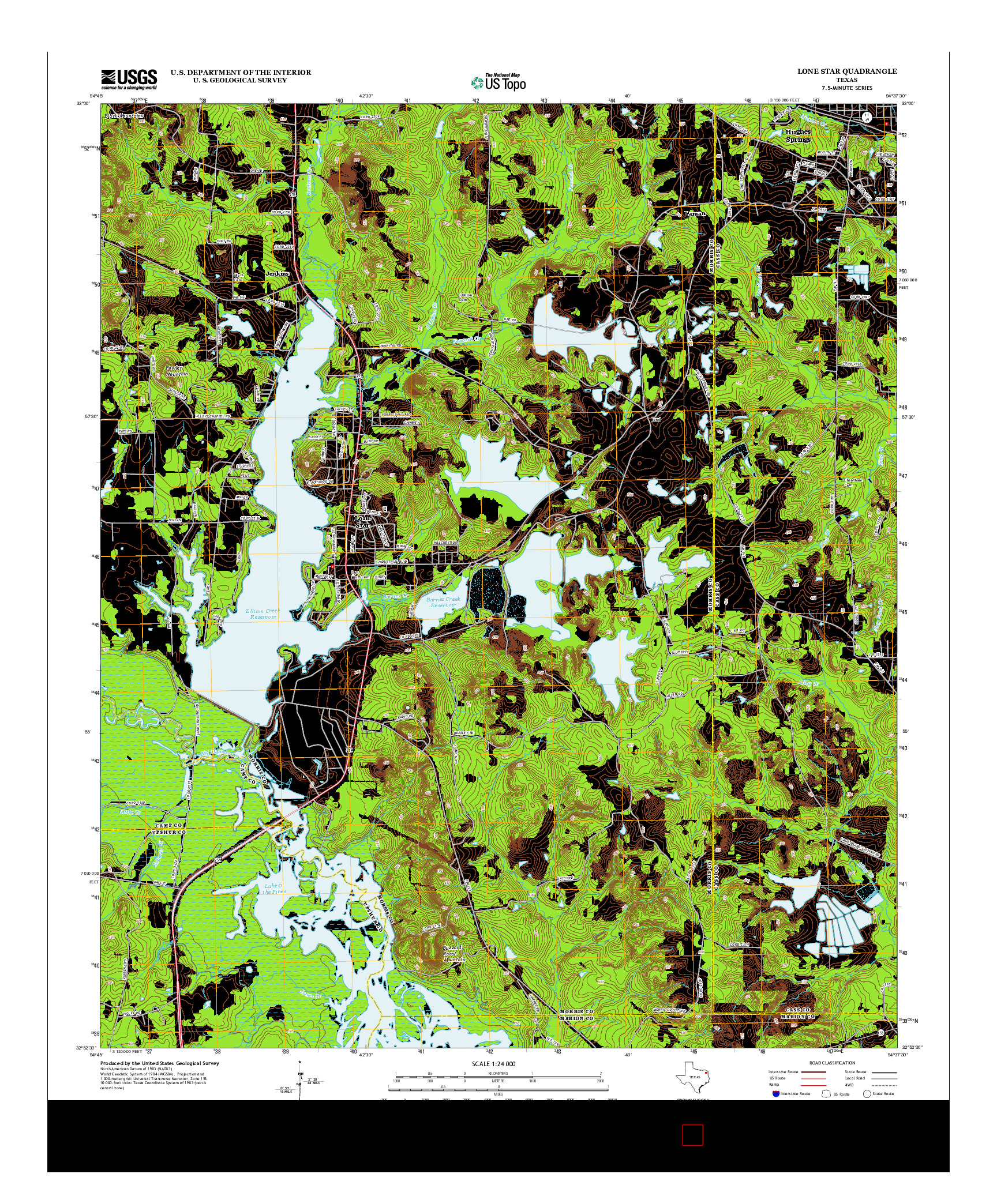 USGS US TOPO 7.5-MINUTE MAP FOR LONE STAR, TX 2013