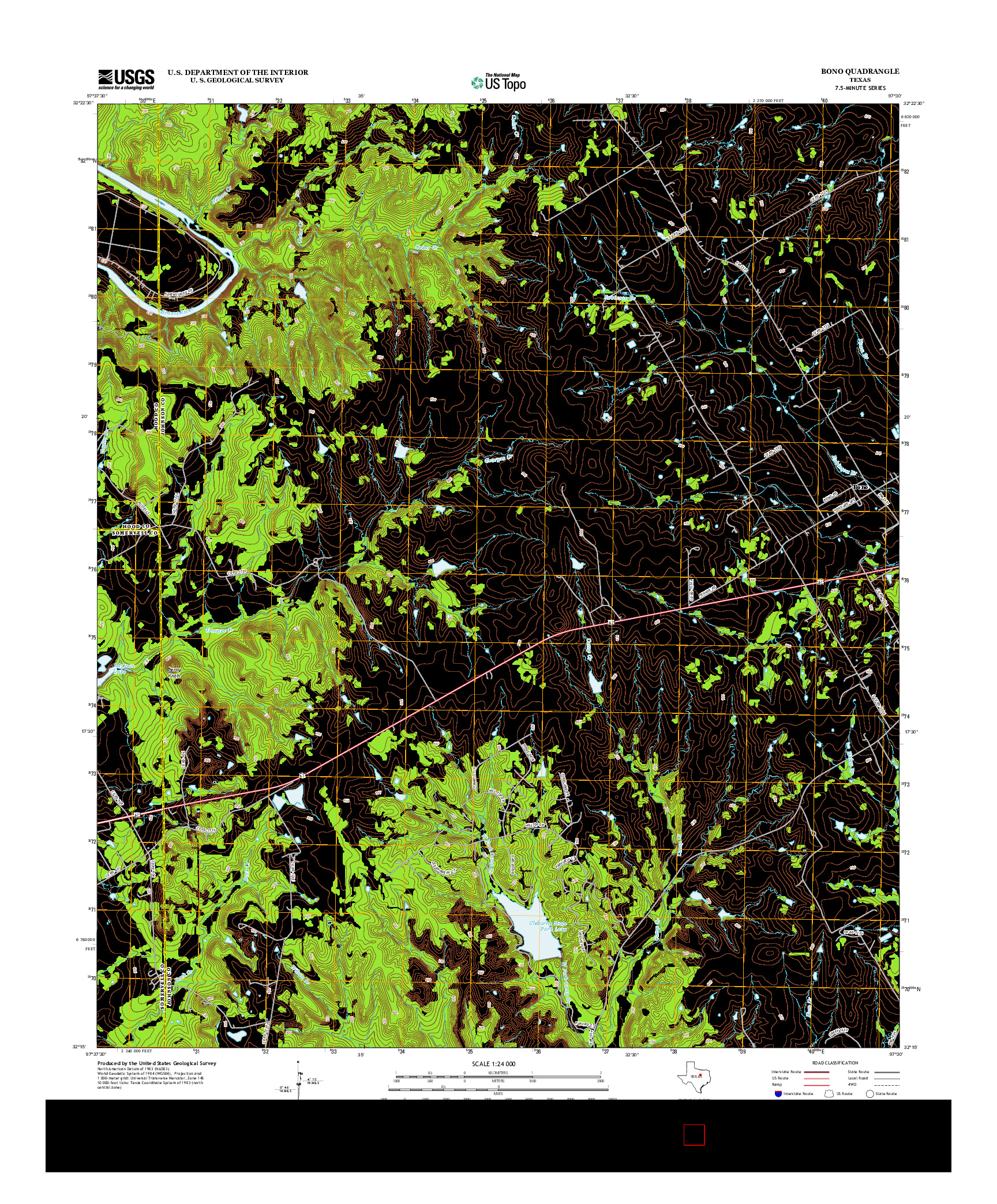 USGS US TOPO 7.5-MINUTE MAP FOR BONO, TX 2013