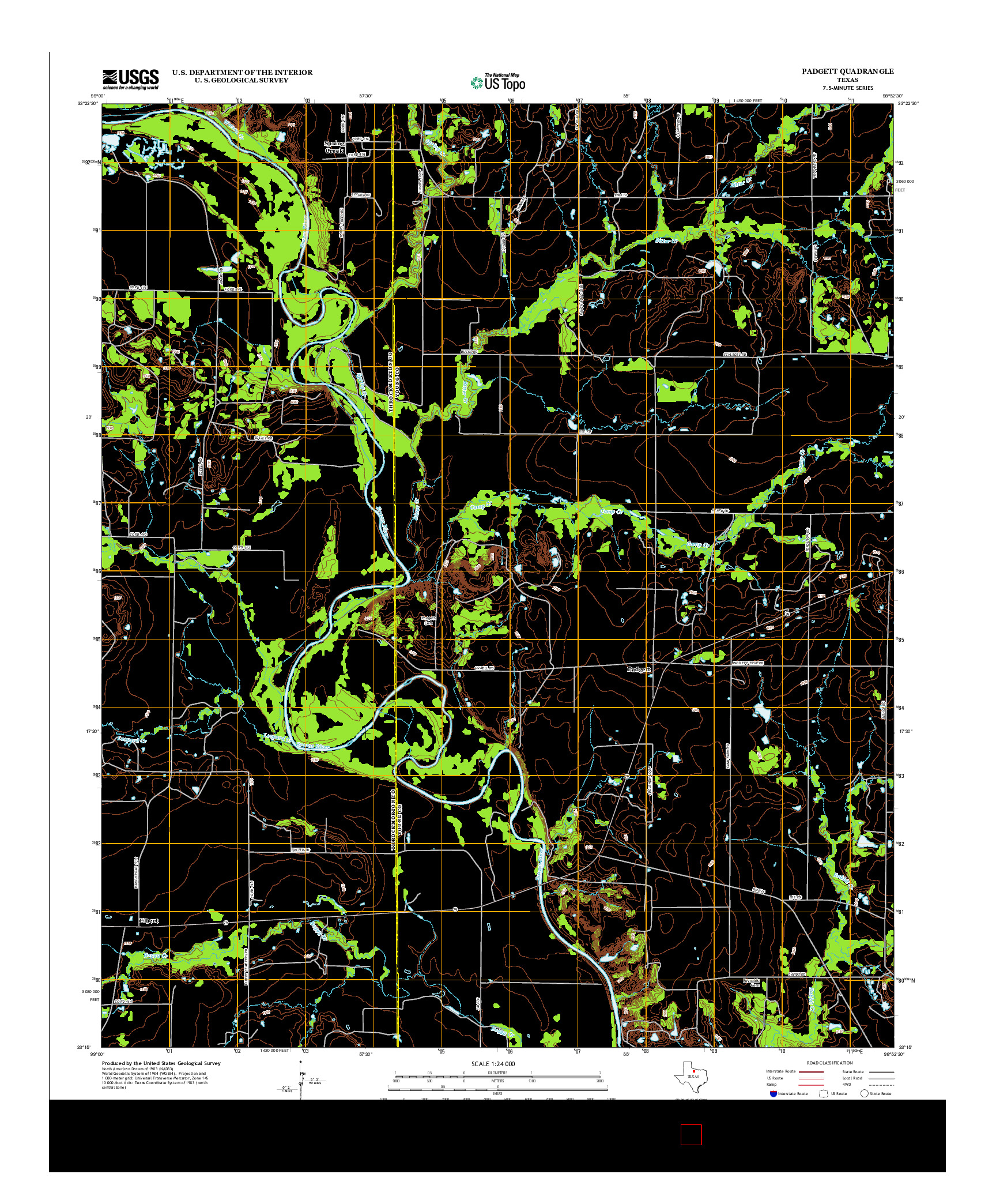 USGS US TOPO 7.5-MINUTE MAP FOR PADGETT, TX 2013