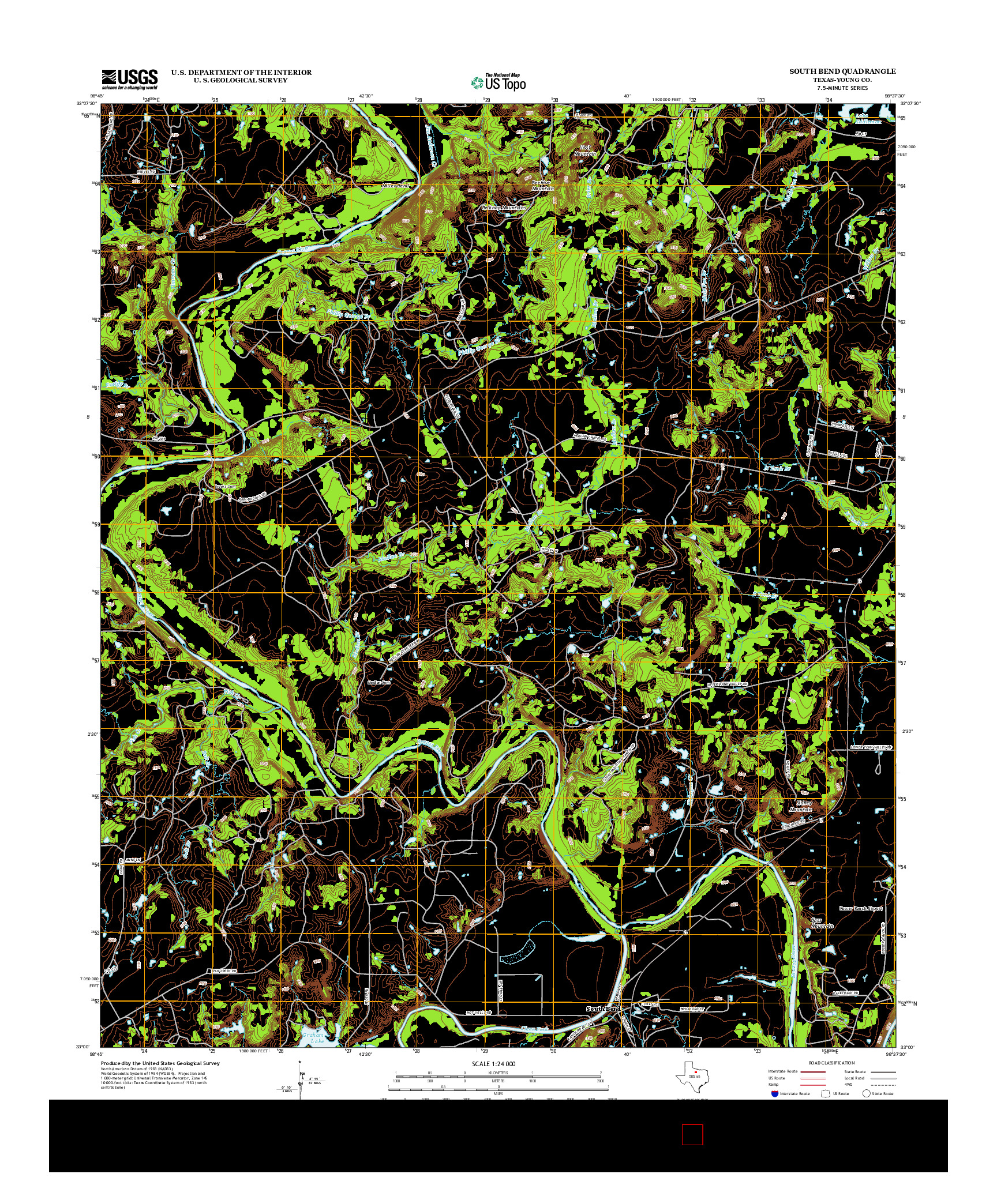 USGS US TOPO 7.5-MINUTE MAP FOR SOUTH BEND, TX 2013