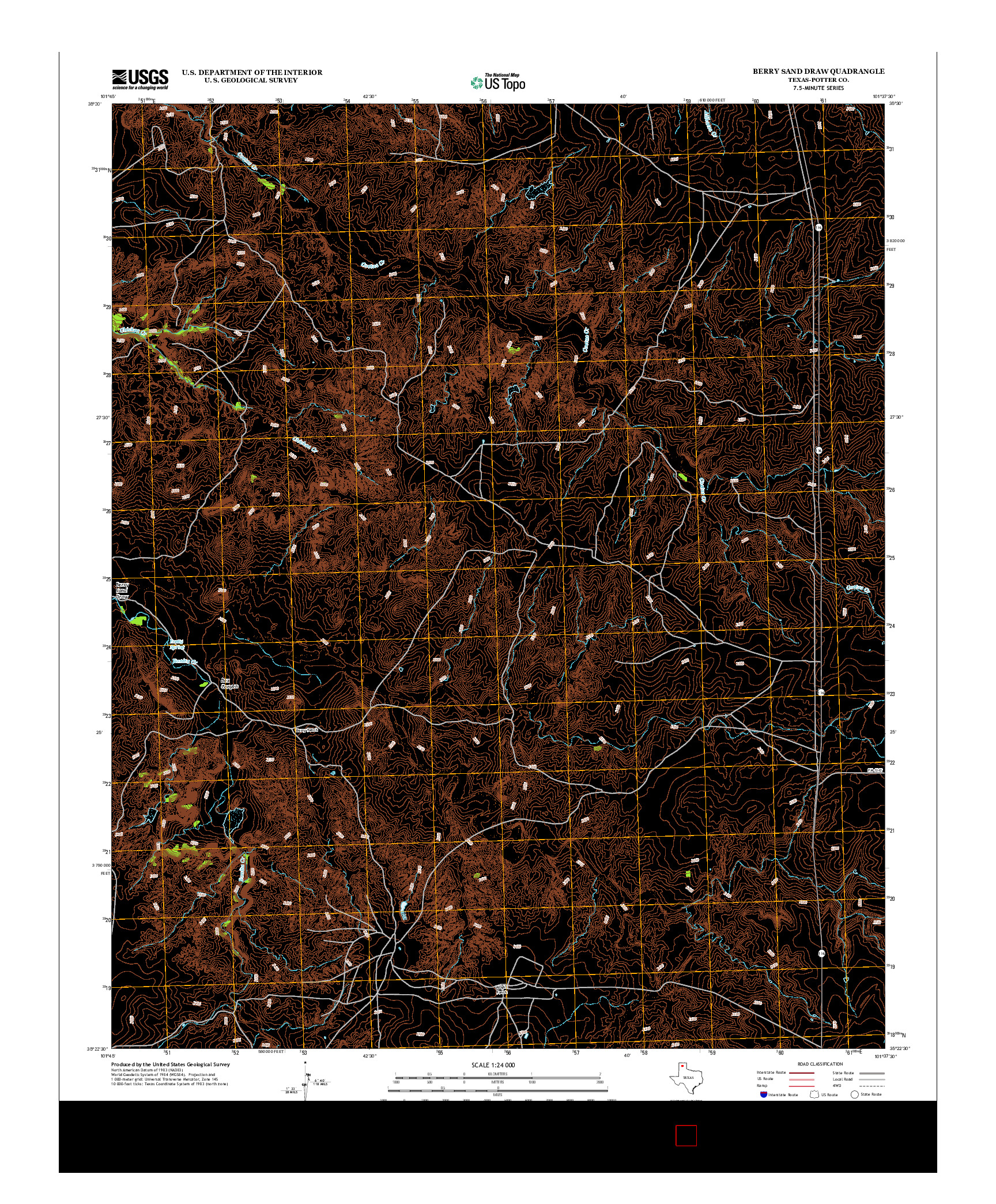 USGS US TOPO 7.5-MINUTE MAP FOR BERRY SAND DRAW, TX 2013