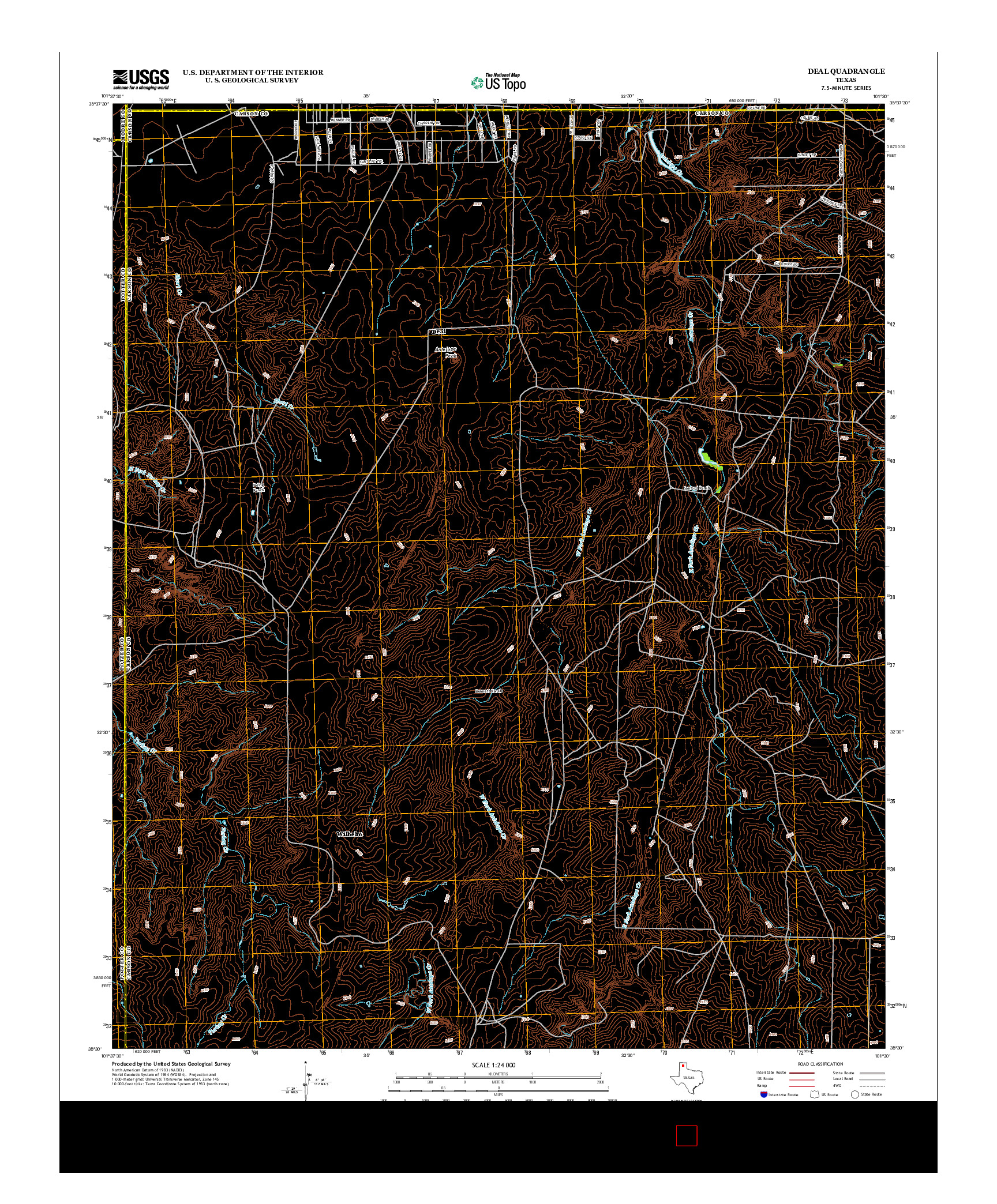 USGS US TOPO 7.5-MINUTE MAP FOR DEAL, TX 2013