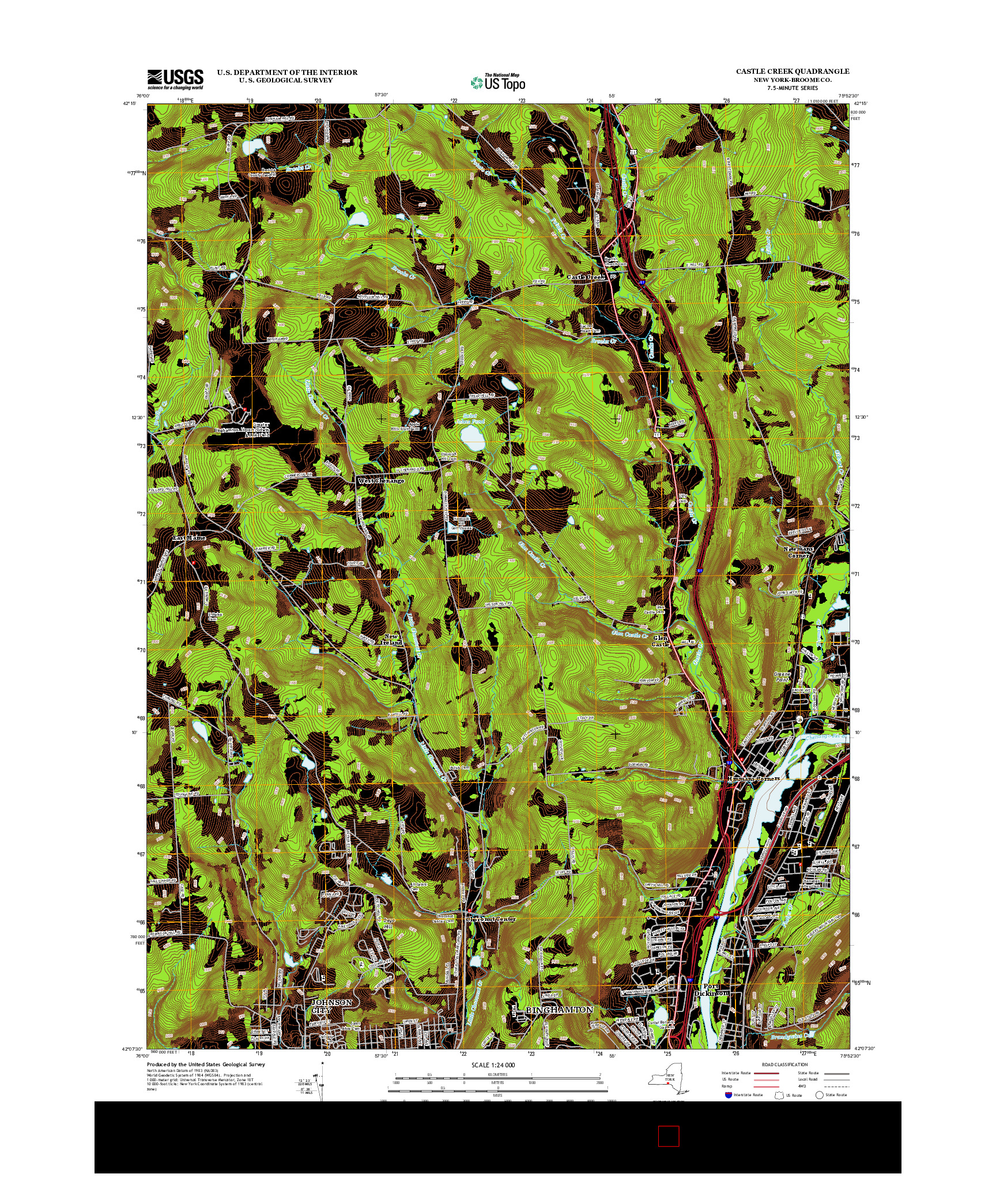 USGS US TOPO 7.5-MINUTE MAP FOR CASTLE CREEK, NY 2013