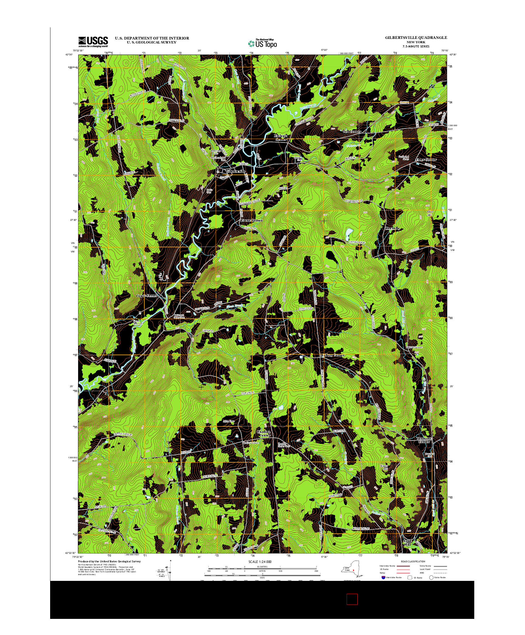 USGS US TOPO 7.5-MINUTE MAP FOR GILBERTSVILLE, NY 2013