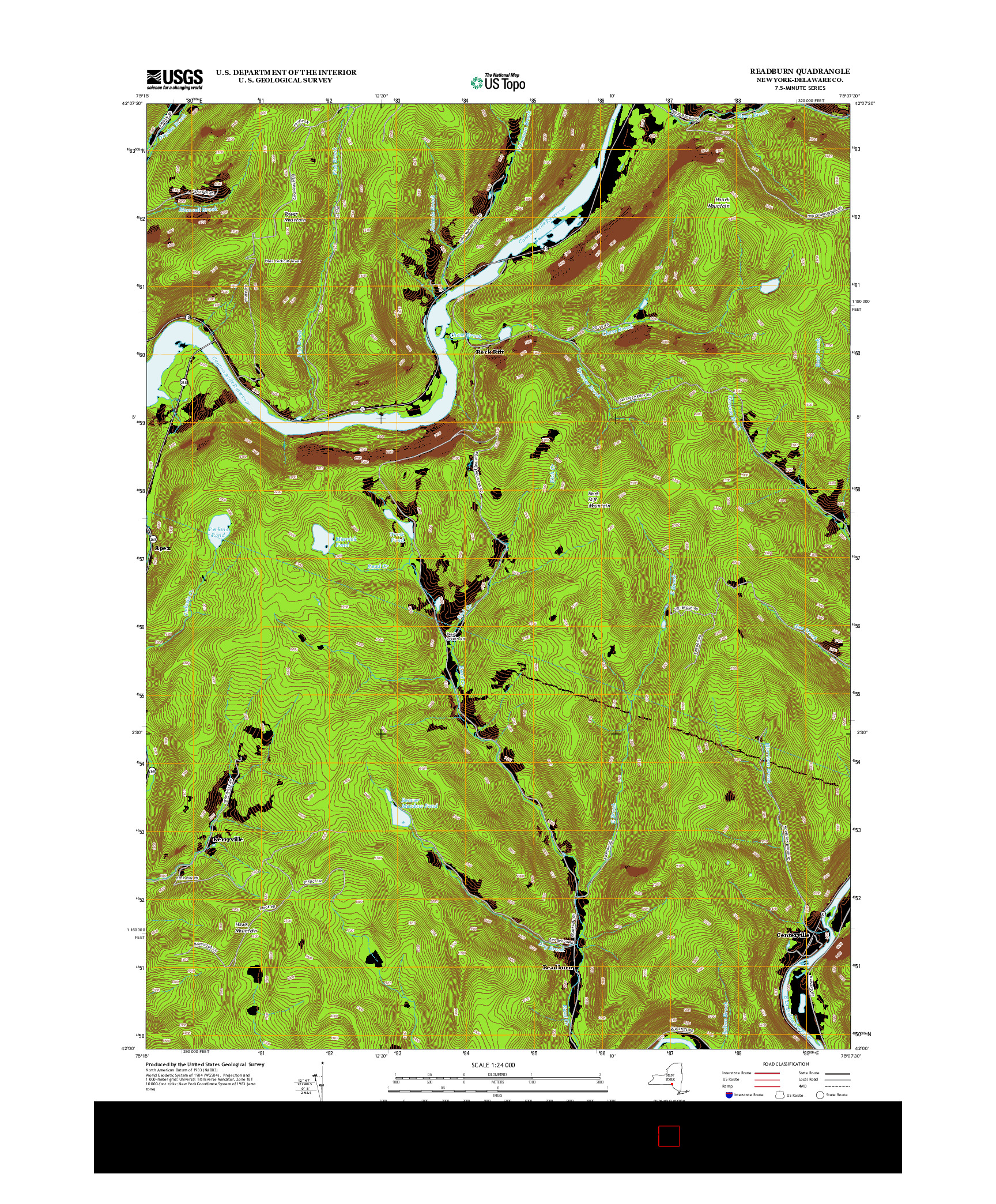 USGS US TOPO 7.5-MINUTE MAP FOR READBURN, NY 2013