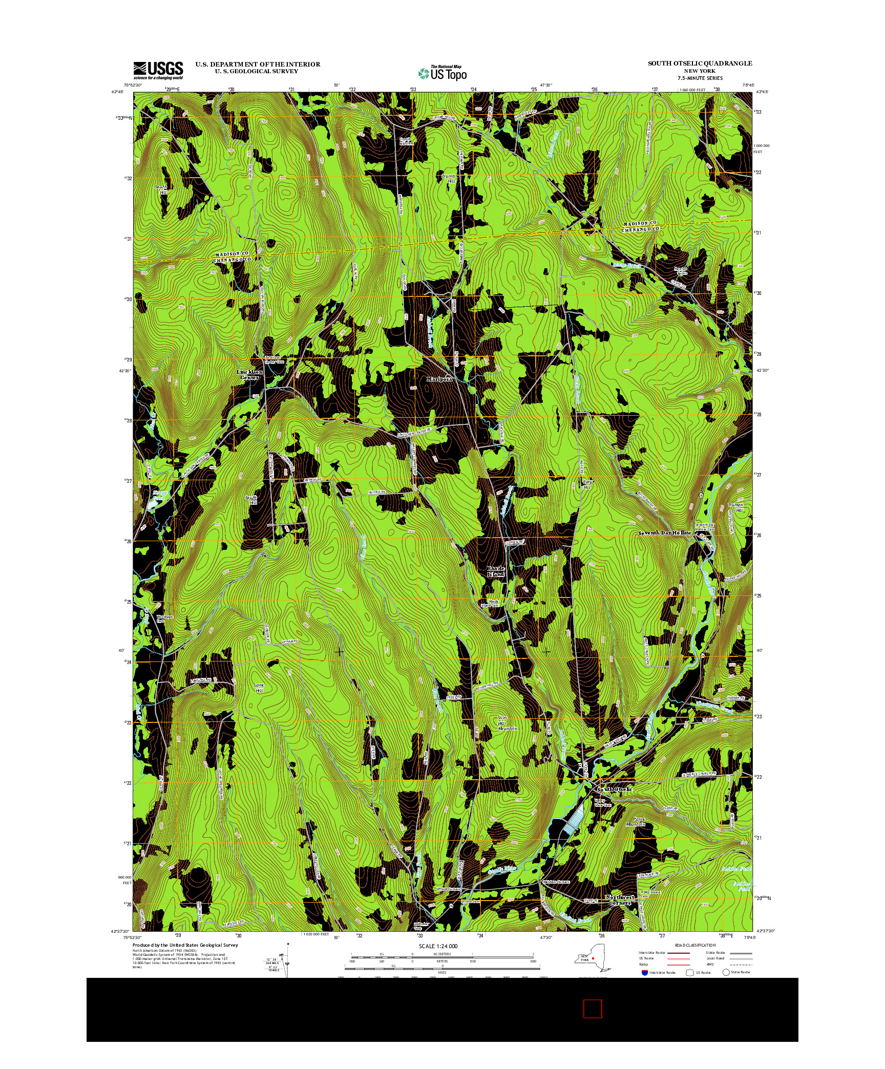 USGS US TOPO 7.5-MINUTE MAP FOR SOUTH OTSELIC, NY 2013