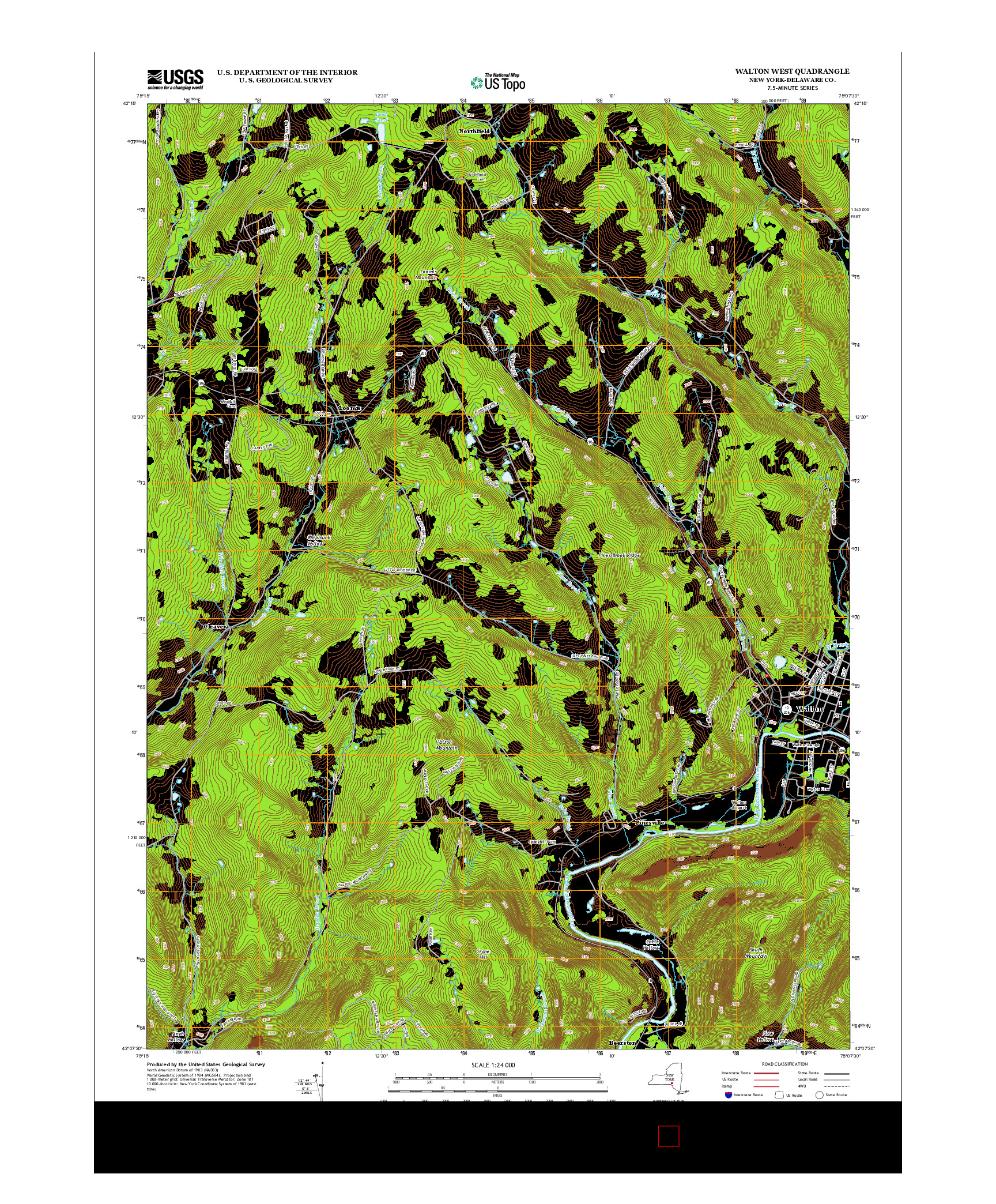 USGS US TOPO 7.5-MINUTE MAP FOR WALTON WEST, NY 2013