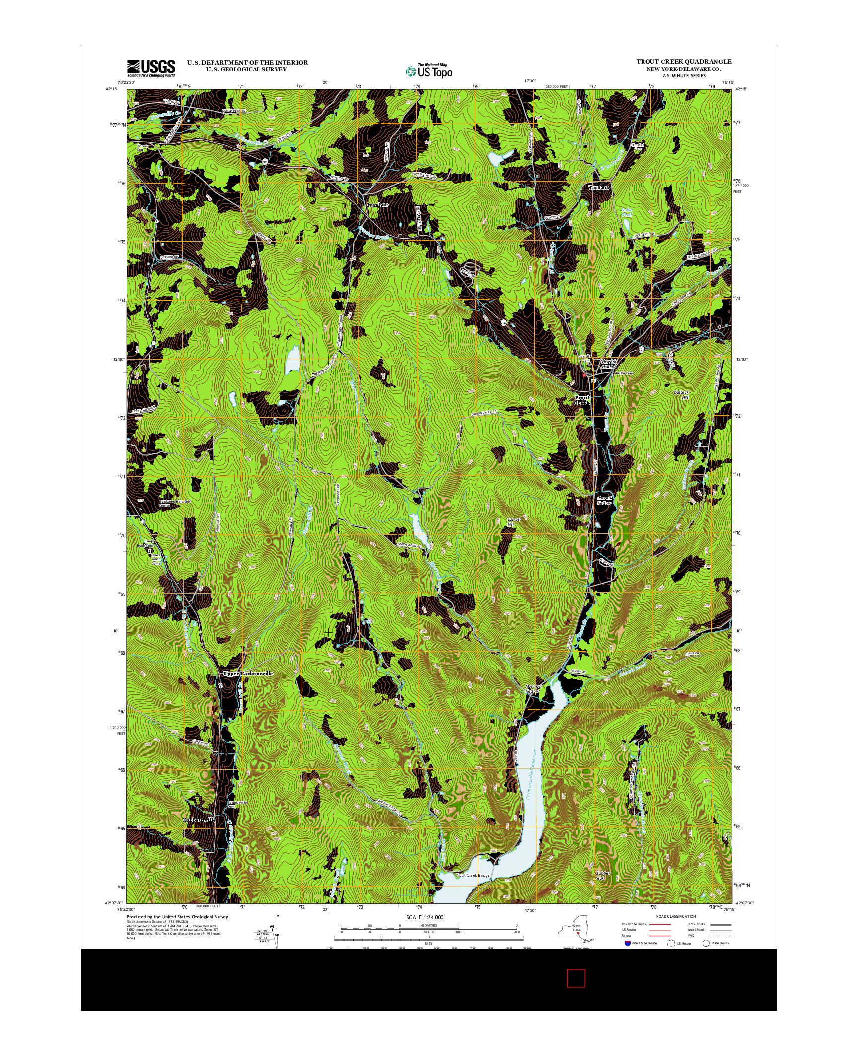 USGS US TOPO 7.5-MINUTE MAP FOR TROUT CREEK, NY 2013