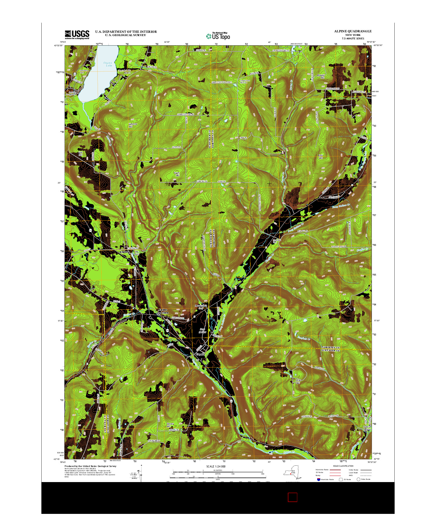 USGS US TOPO 7.5-MINUTE MAP FOR ALPINE, NY 2013