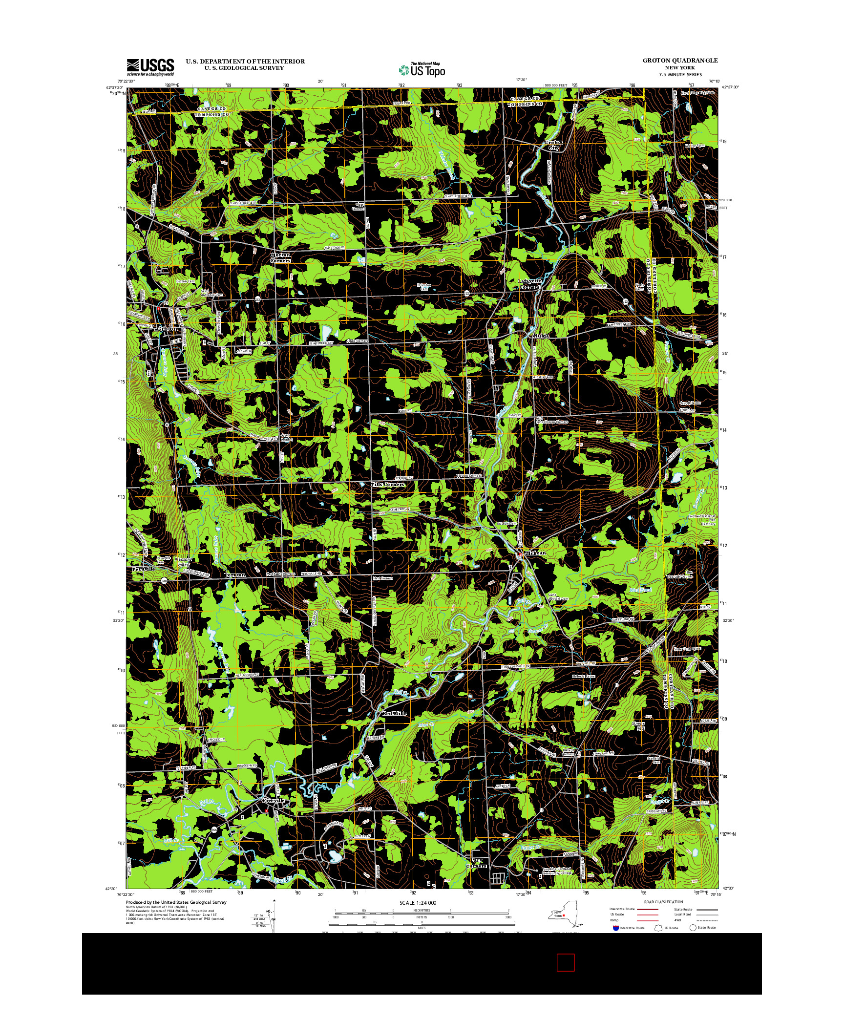 USGS US TOPO 7.5-MINUTE MAP FOR GROTON, NY 2013