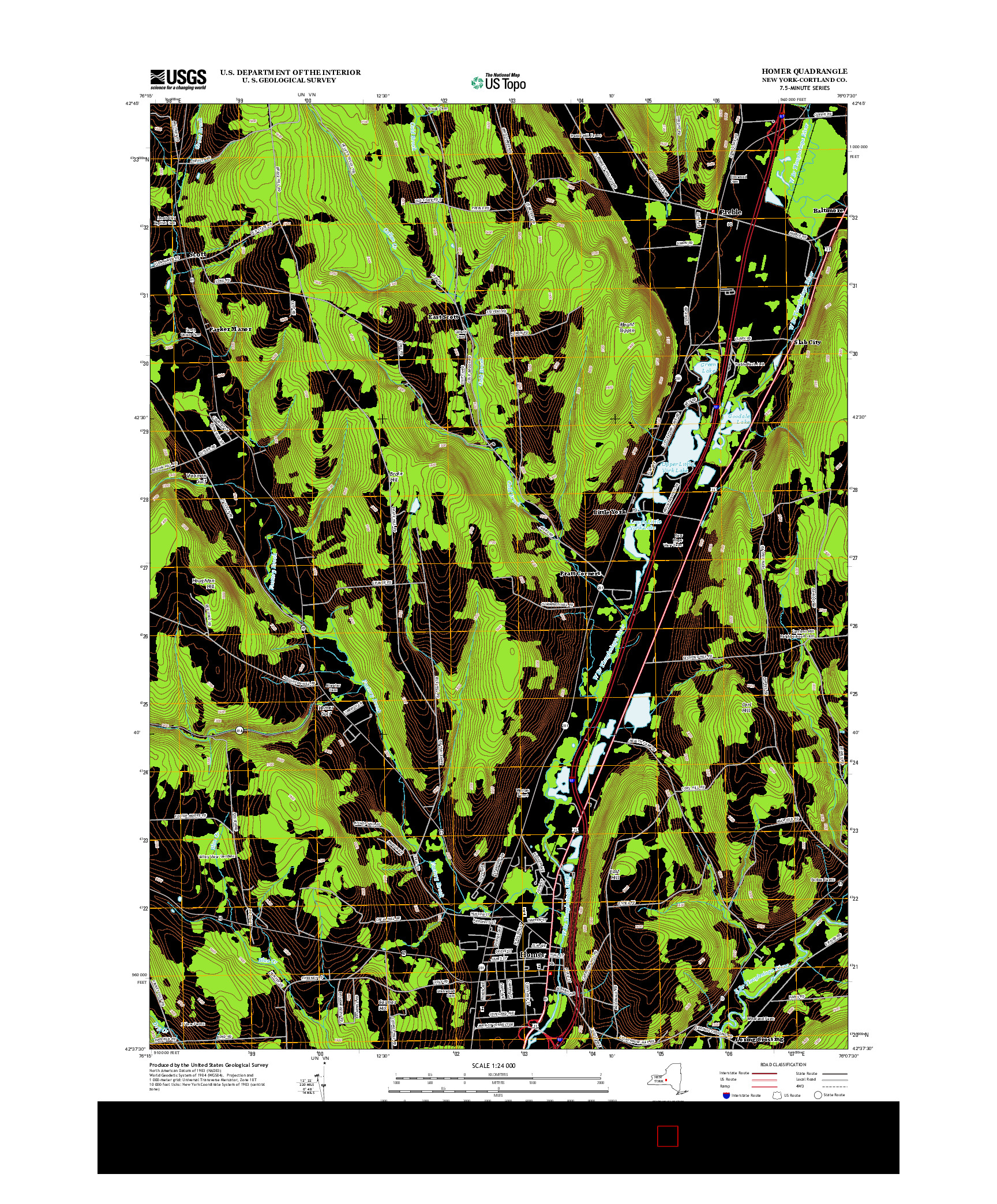 USGS US TOPO 7.5-MINUTE MAP FOR HOMER, NY 2013
