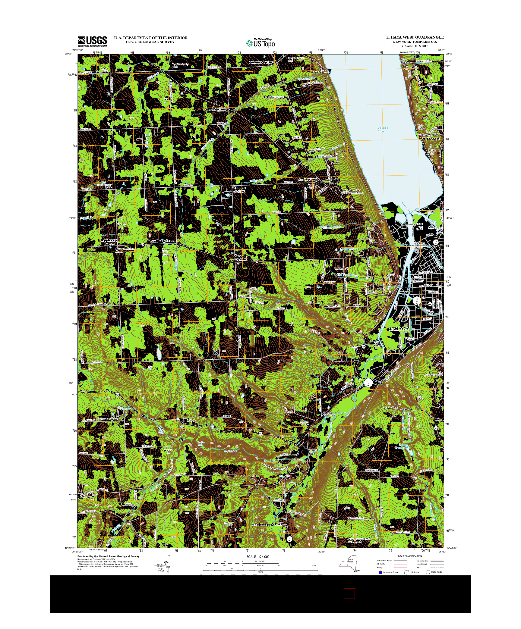 USGS US TOPO 7.5-MINUTE MAP FOR ITHACA WEST, NY 2013