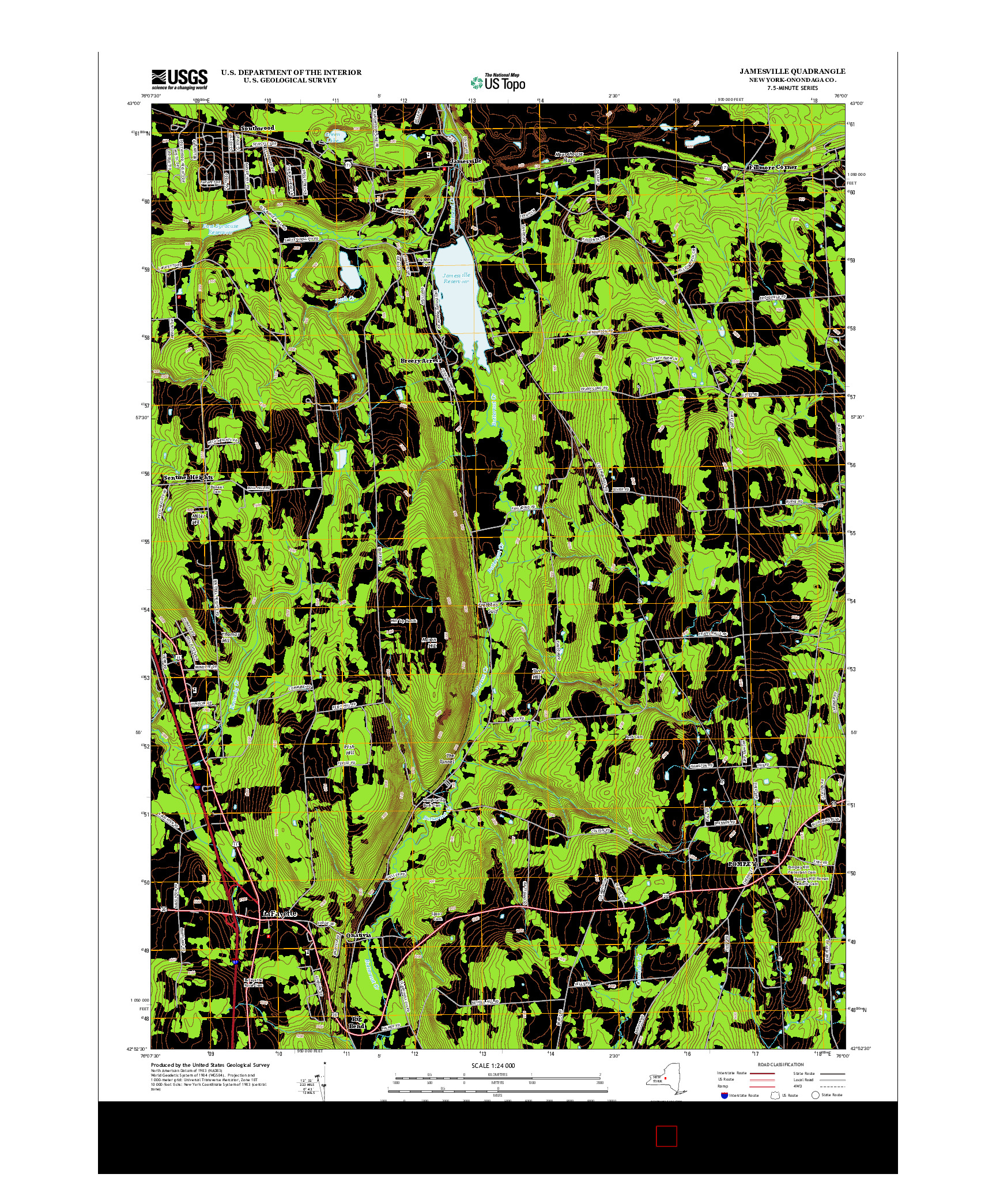 USGS US TOPO 7.5-MINUTE MAP FOR JAMESVILLE, NY 2013