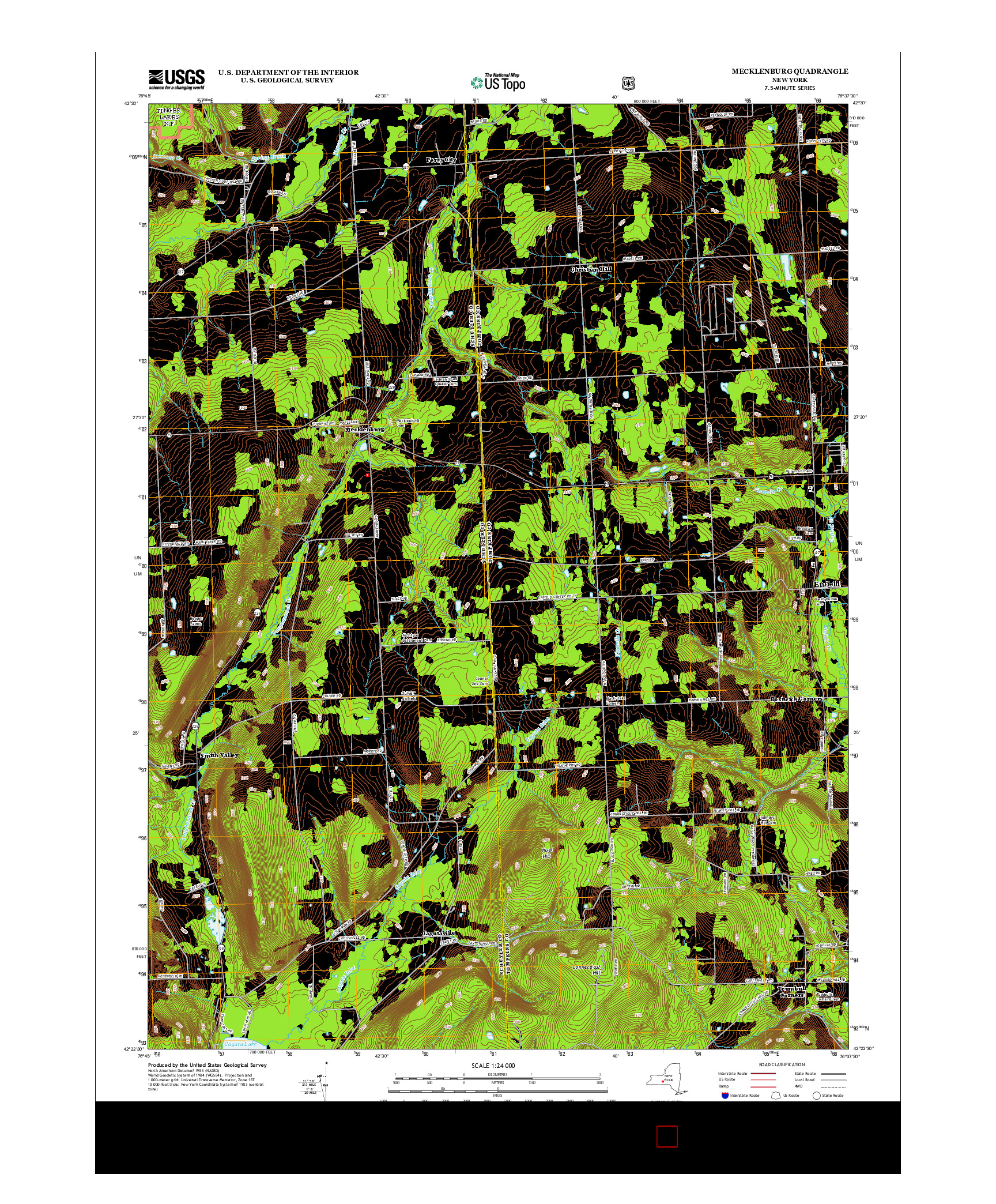 USGS US TOPO 7.5-MINUTE MAP FOR MECKLENBURG, NY 2013
