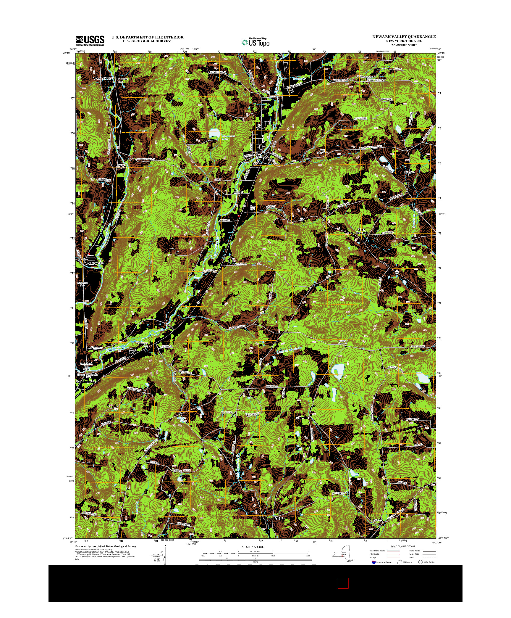 USGS US TOPO 7.5-MINUTE MAP FOR NEWARK VALLEY, NY 2013