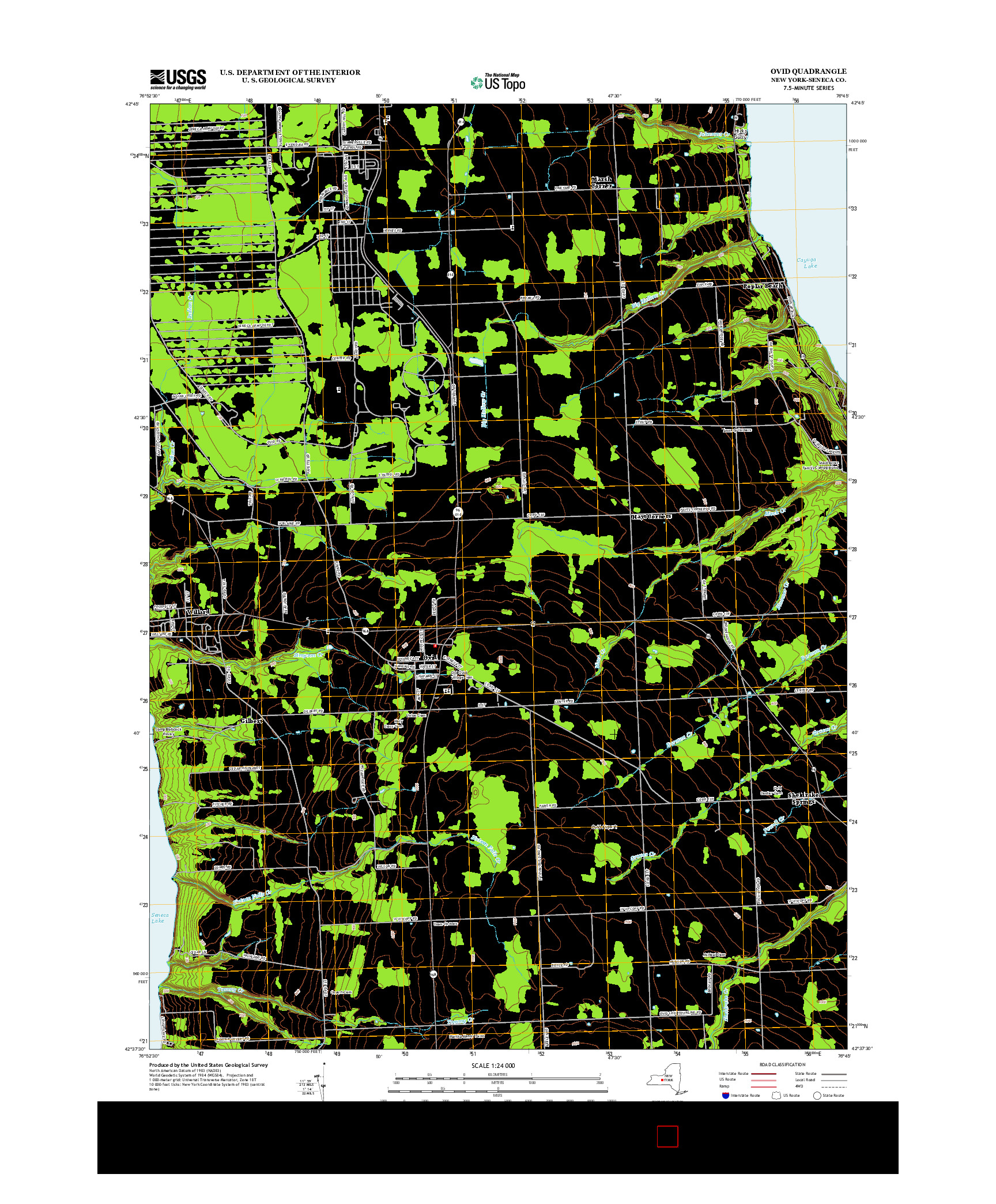 USGS US TOPO 7.5-MINUTE MAP FOR OVID, NY 2013