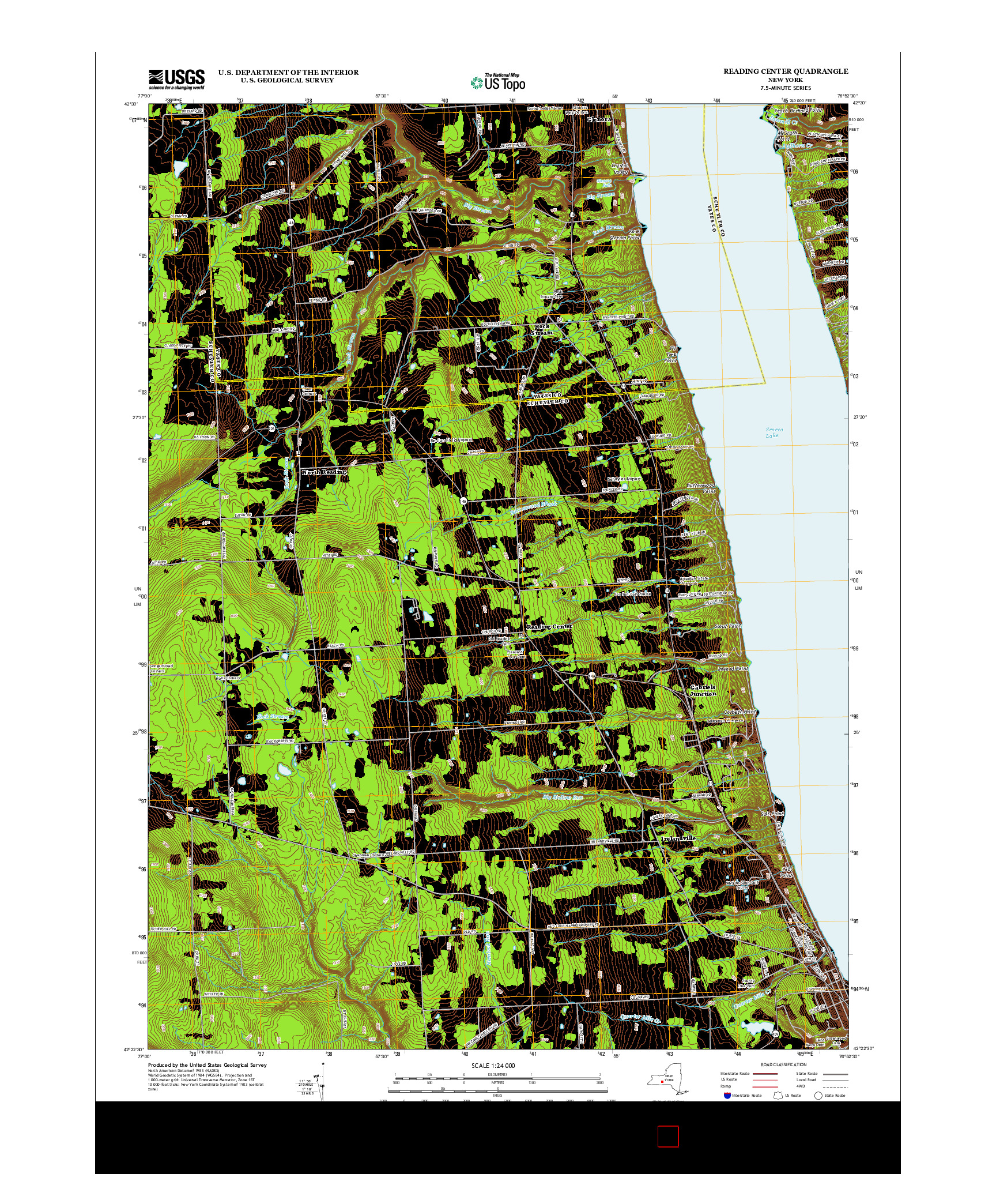 USGS US TOPO 7.5-MINUTE MAP FOR READING CENTER, NY 2013