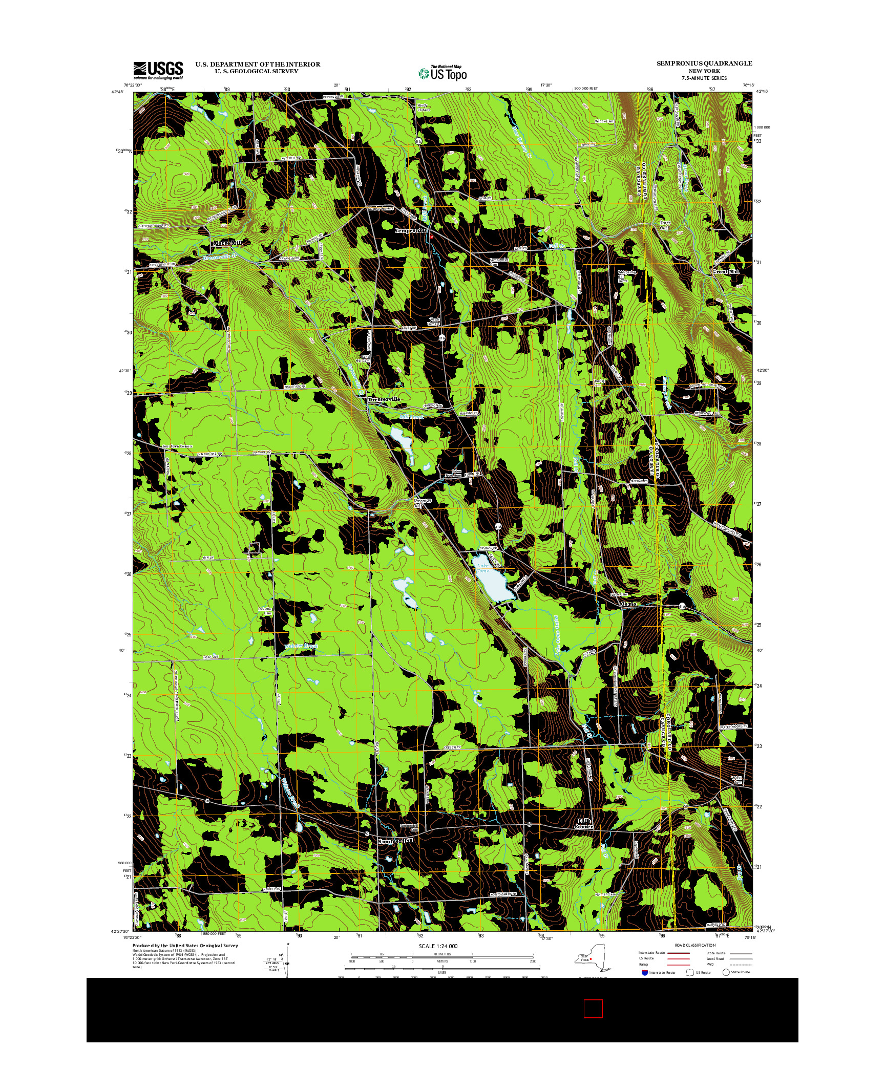 USGS US TOPO 7.5-MINUTE MAP FOR SEMPRONIUS, NY 2013