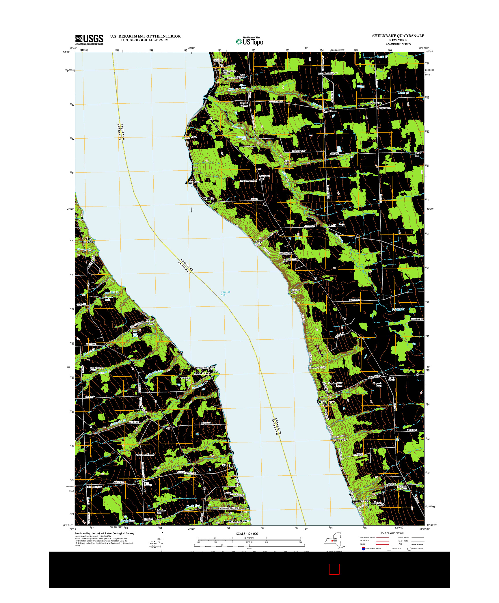 USGS US TOPO 7.5-MINUTE MAP FOR SHELDRAKE, NY 2013