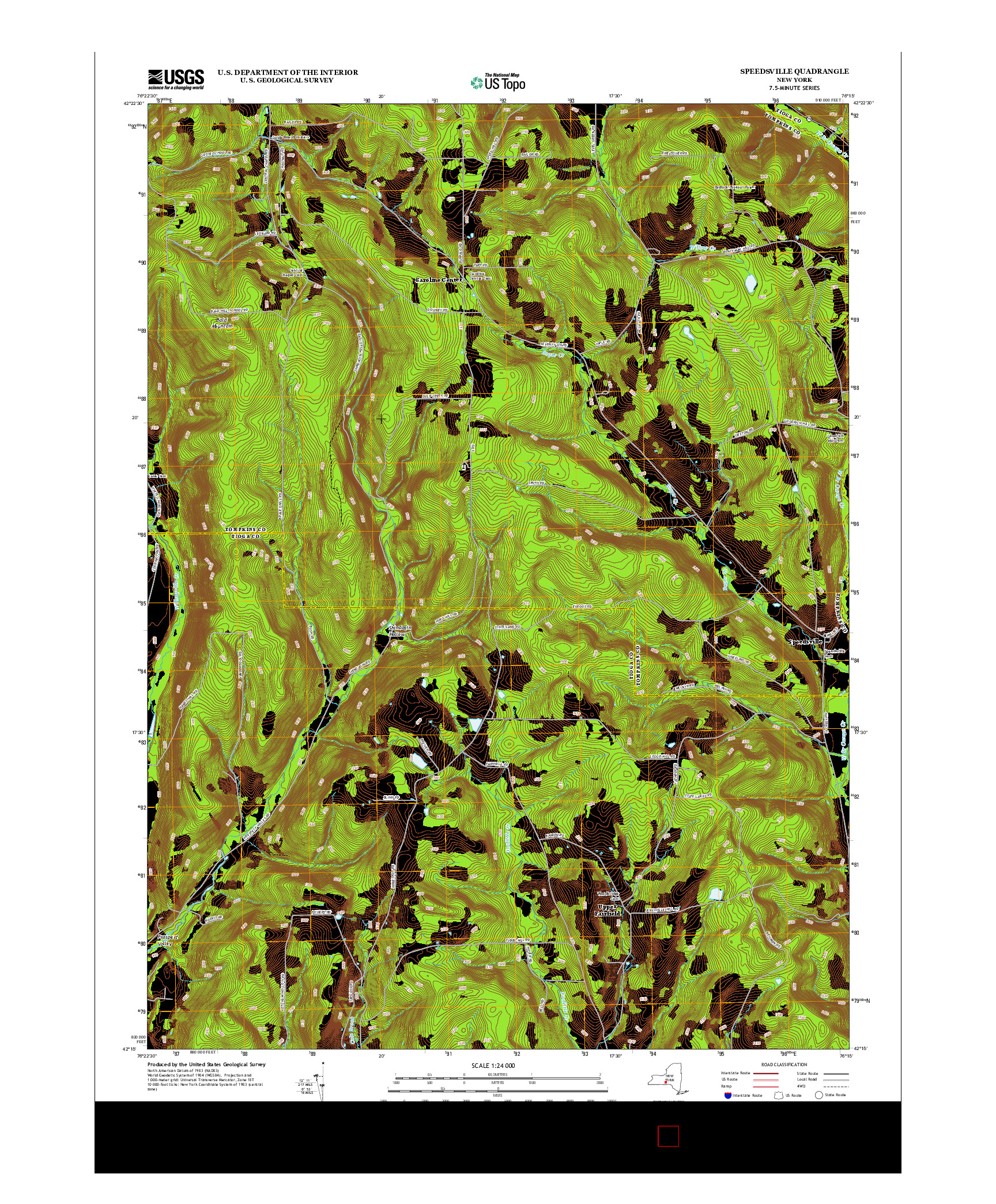 USGS US TOPO 7.5-MINUTE MAP FOR SPEEDSVILLE, NY 2013