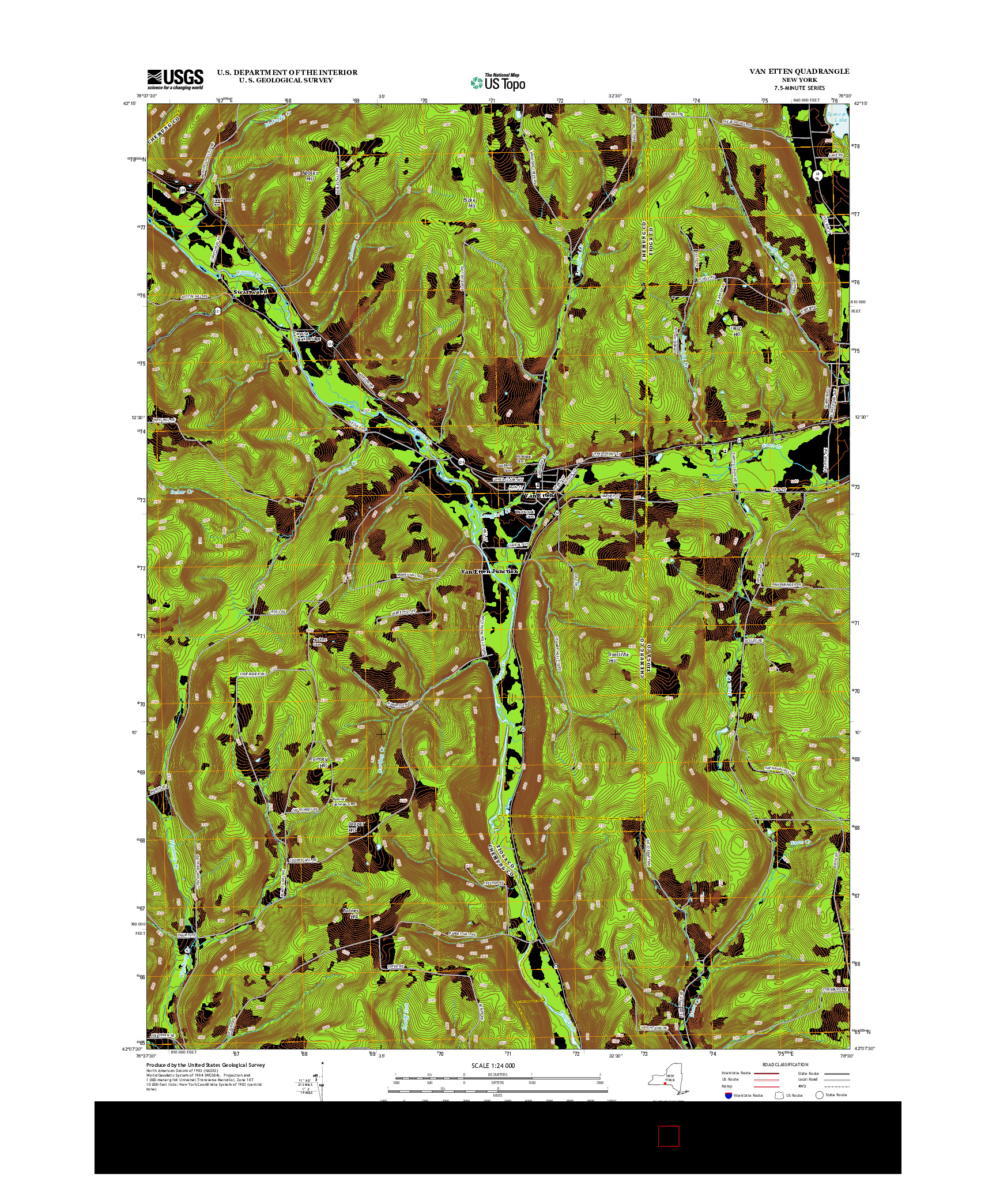 USGS US TOPO 7.5-MINUTE MAP FOR VAN ETTEN, NY 2013