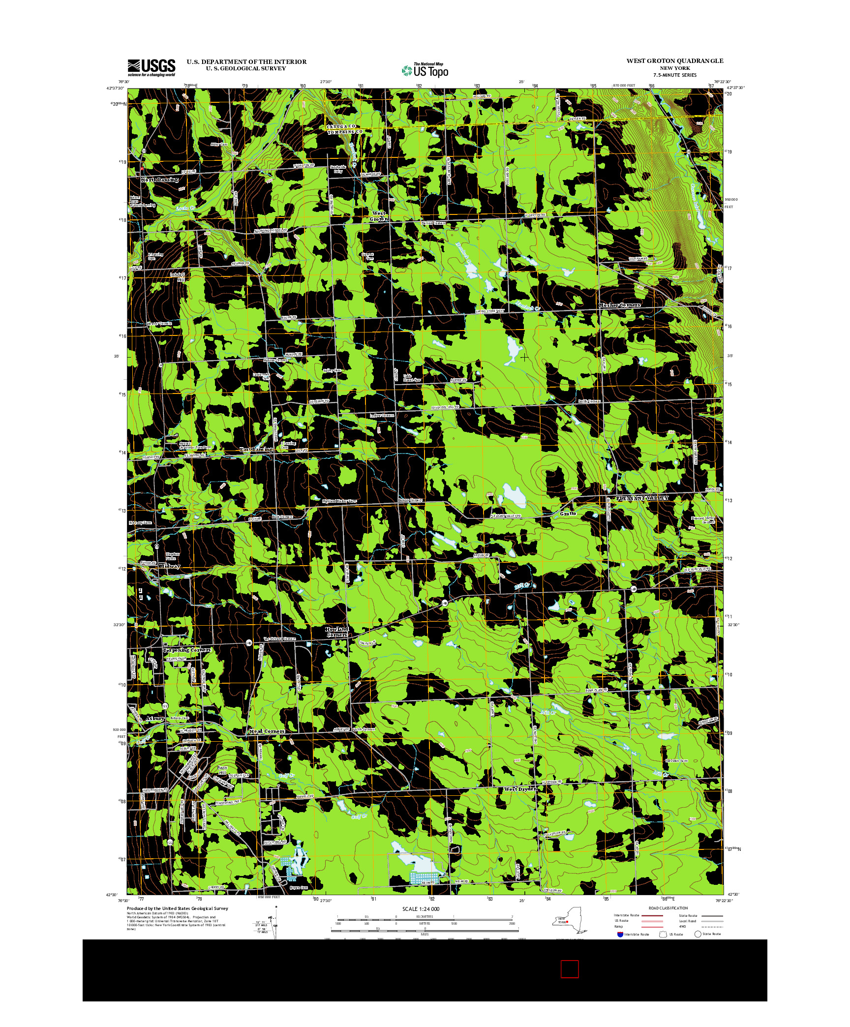 USGS US TOPO 7.5-MINUTE MAP FOR WEST GROTON, NY 2013