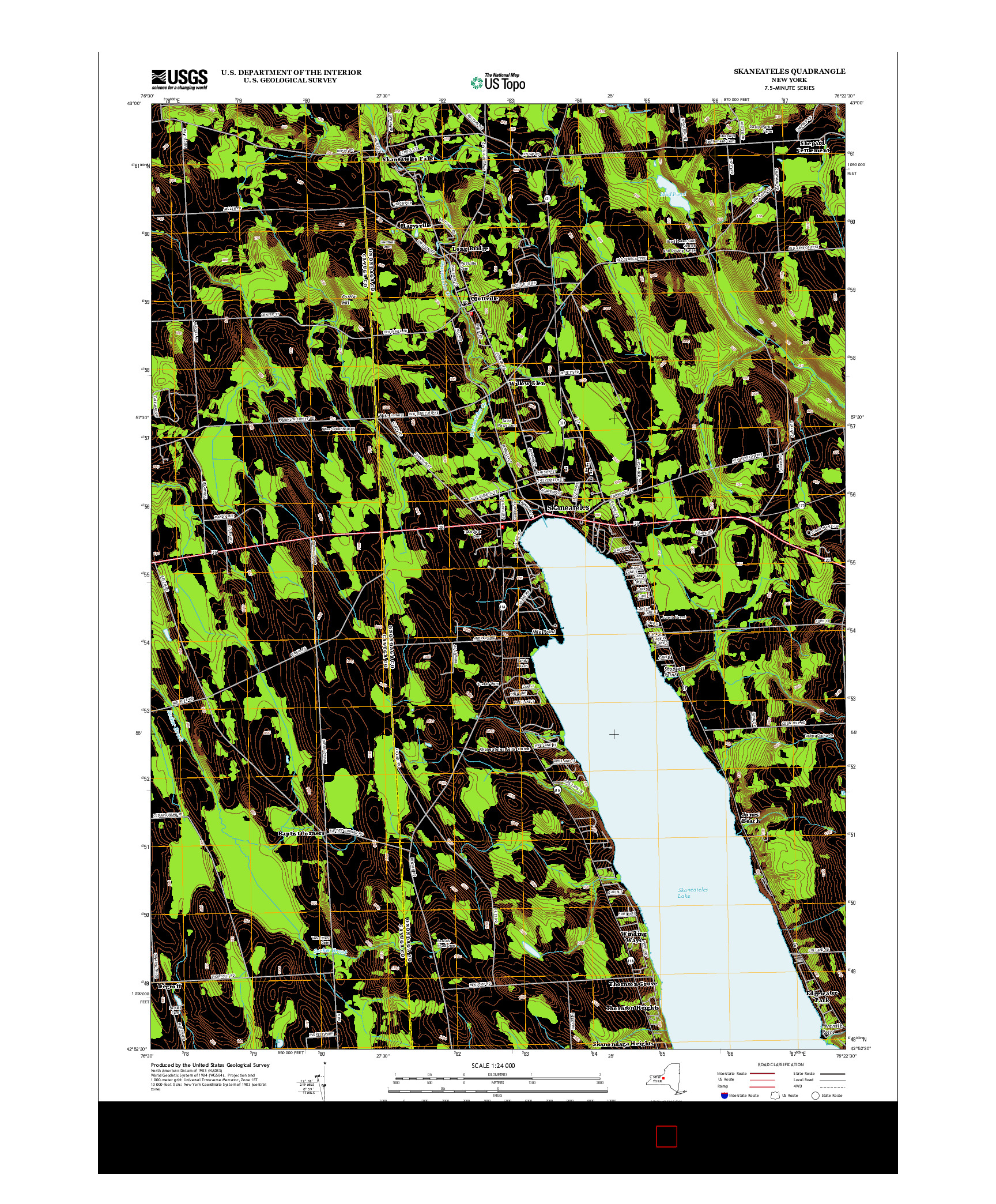 USGS US TOPO 7.5-MINUTE MAP FOR SKANEATELES, NY 2013
