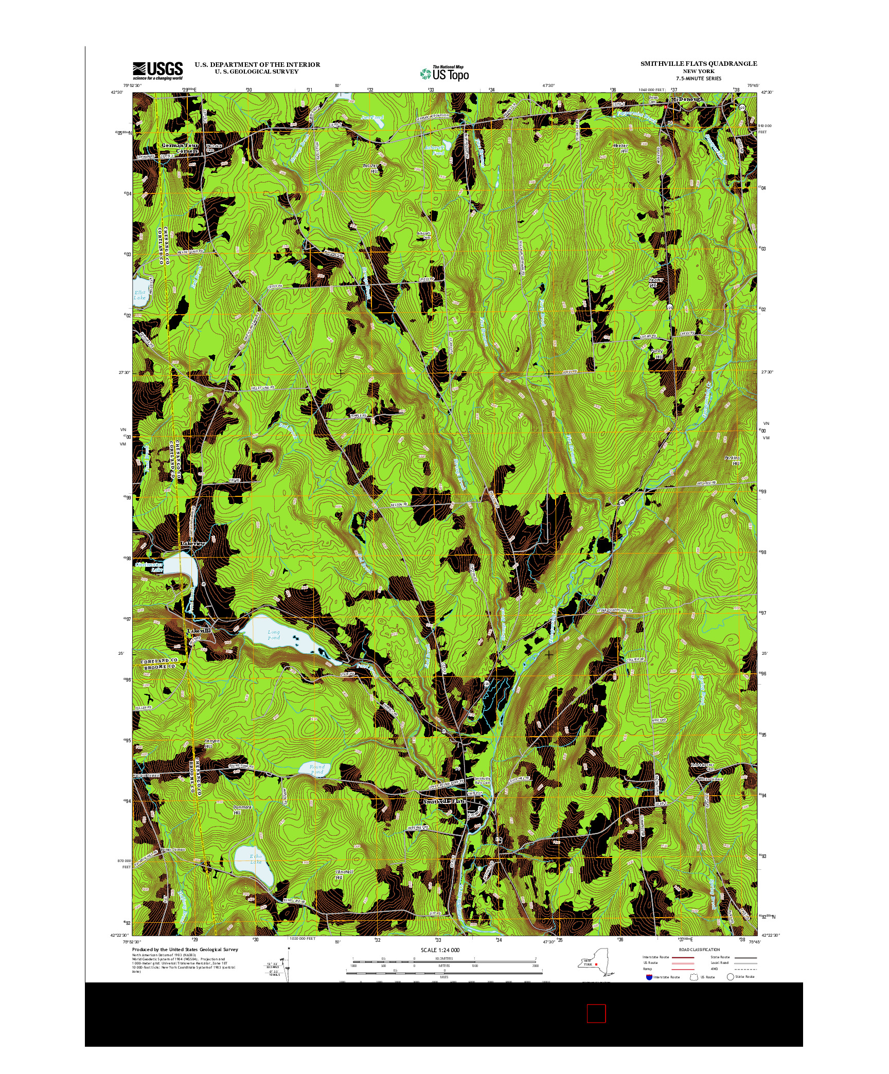 USGS US TOPO 7.5-MINUTE MAP FOR SMITHVILLE FLATS, NY 2013