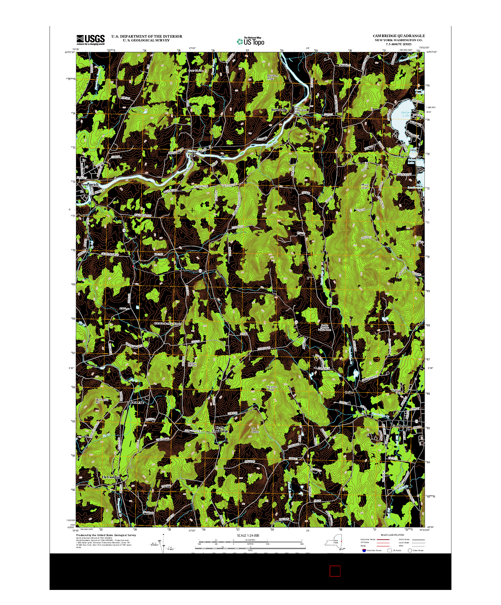 USGS US TOPO 7.5-MINUTE MAP FOR CAMBRIDGE, NY 2013