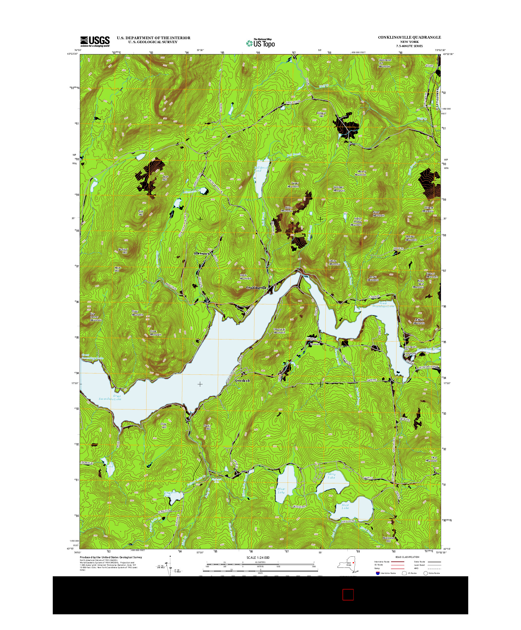 USGS US TOPO 7.5-MINUTE MAP FOR CONKLINGVILLE, NY 2013