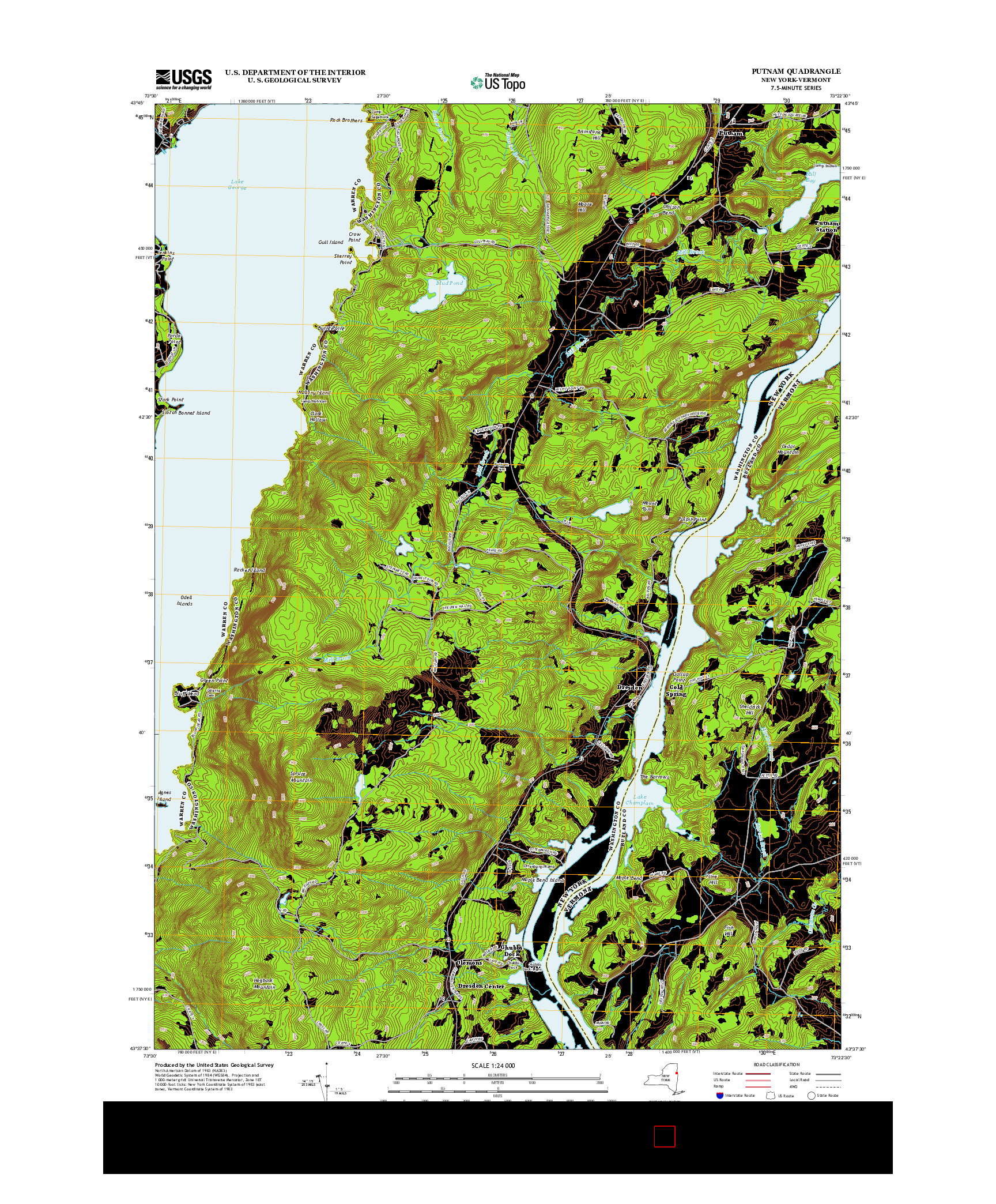 USGS US TOPO 7.5-MINUTE MAP FOR PUTNAM, NY-VT 2013