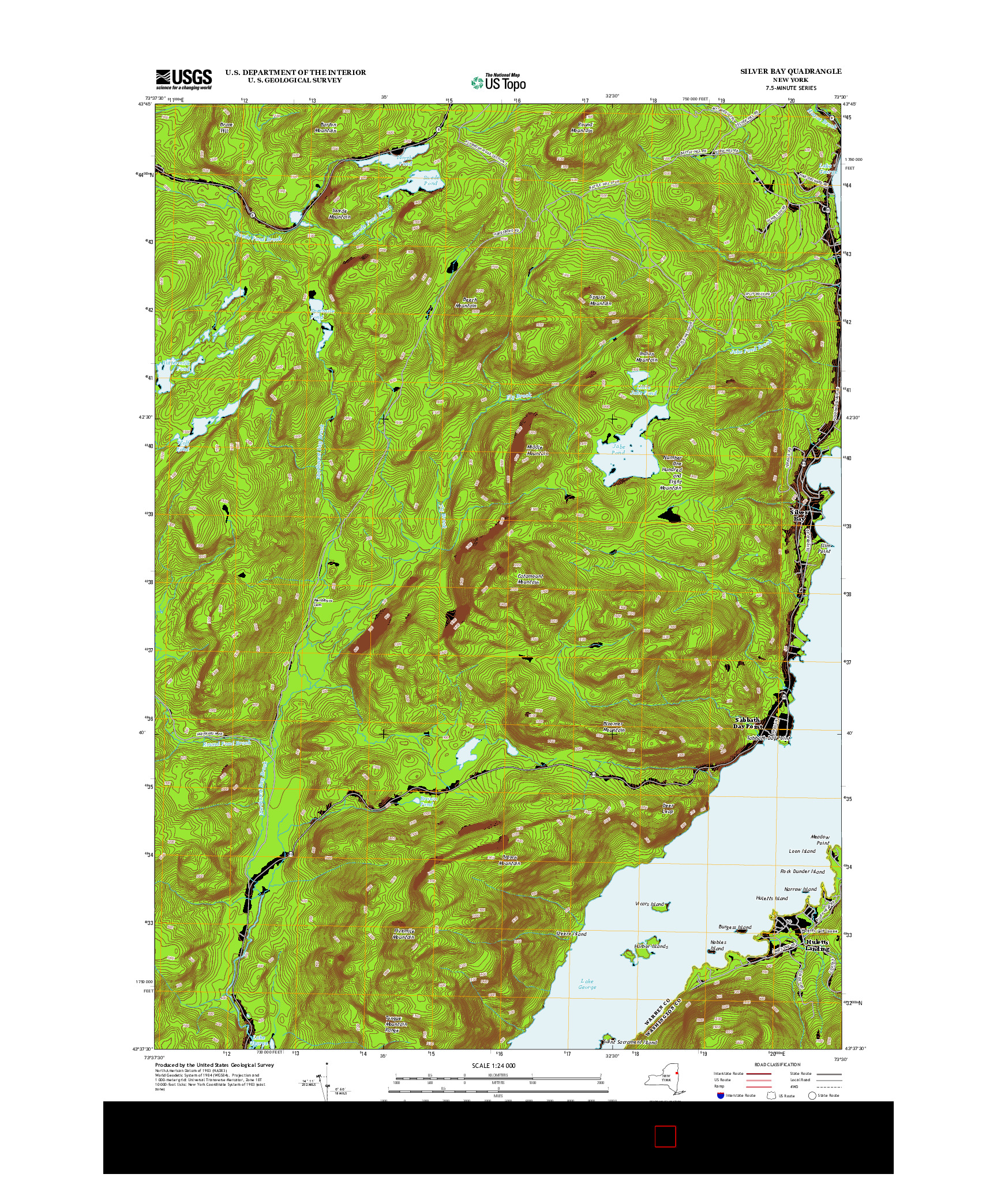USGS US TOPO 7.5-MINUTE MAP FOR SILVER BAY, NY 2013