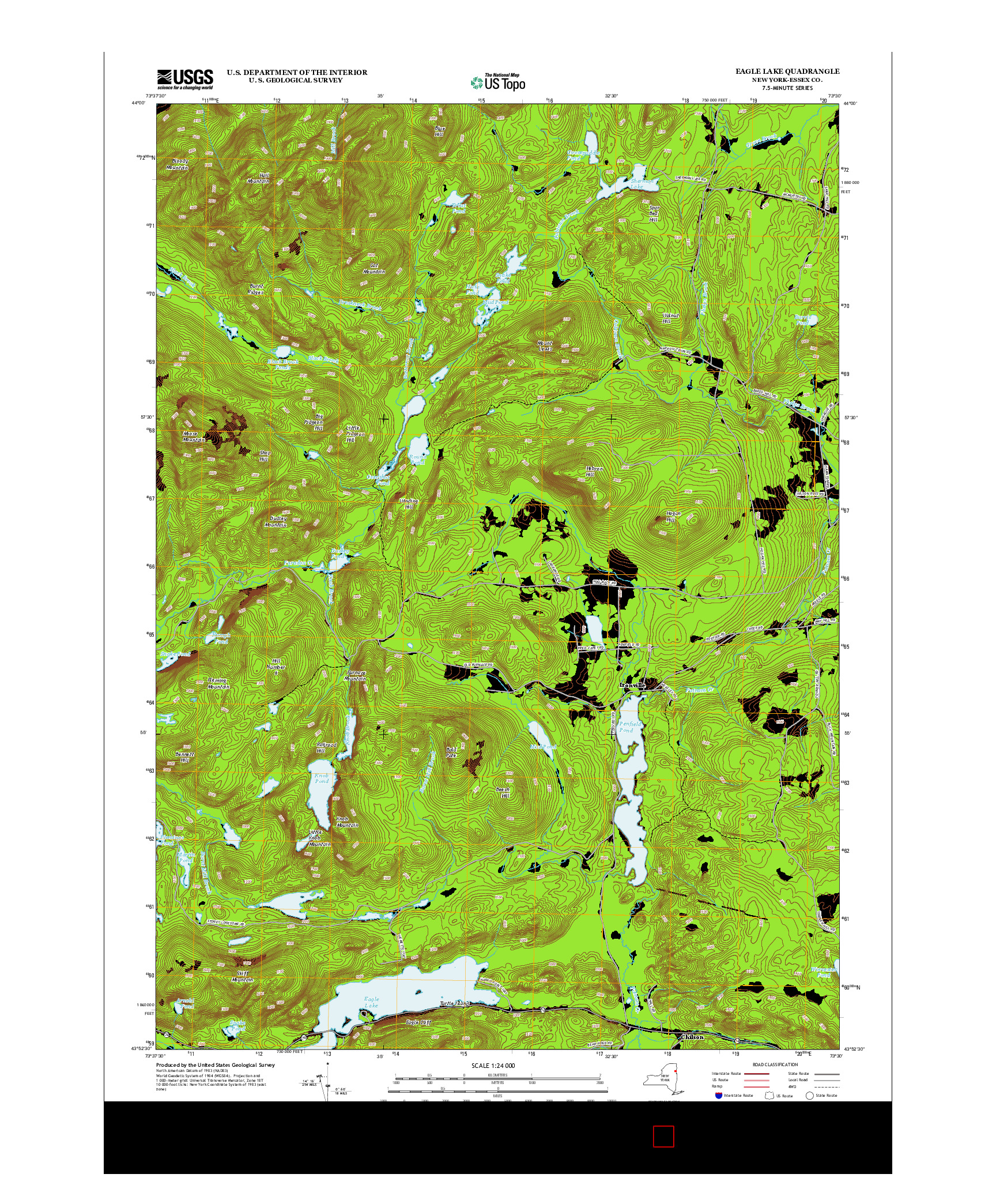 USGS US TOPO 7.5-MINUTE MAP FOR EAGLE LAKE, NY 2013