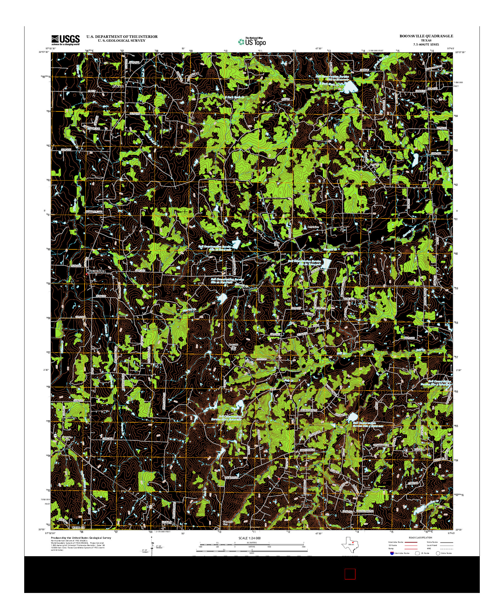 USGS US TOPO 7.5-MINUTE MAP FOR BOONSVILLE, TX 2013