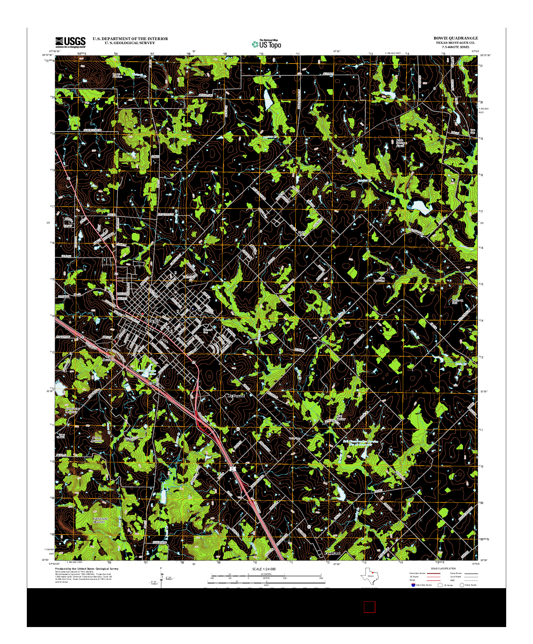 USGS US TOPO 7.5-MINUTE MAP FOR BOWIE, TX 2013