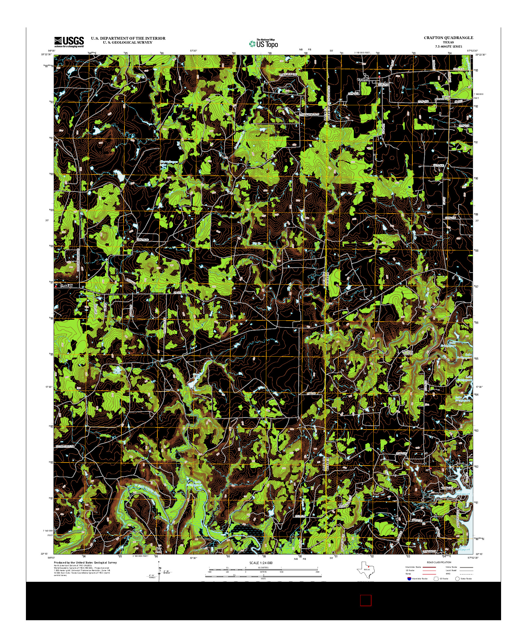 USGS US TOPO 7.5-MINUTE MAP FOR CRAFTON, TX 2013